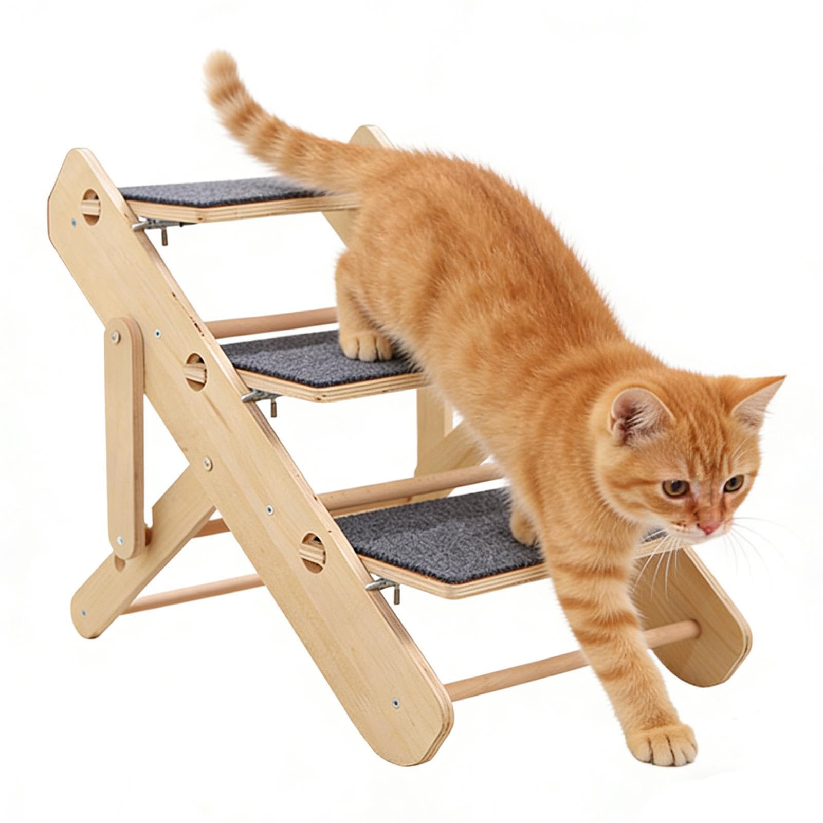 Rampa para Perros Plegable Antideslizantes, Estables y Plegables de 3 | Para Subir a la Cama o al Sofá para Dormitorio, Salón, Sofá, Sillón, Alcanzar y Subir