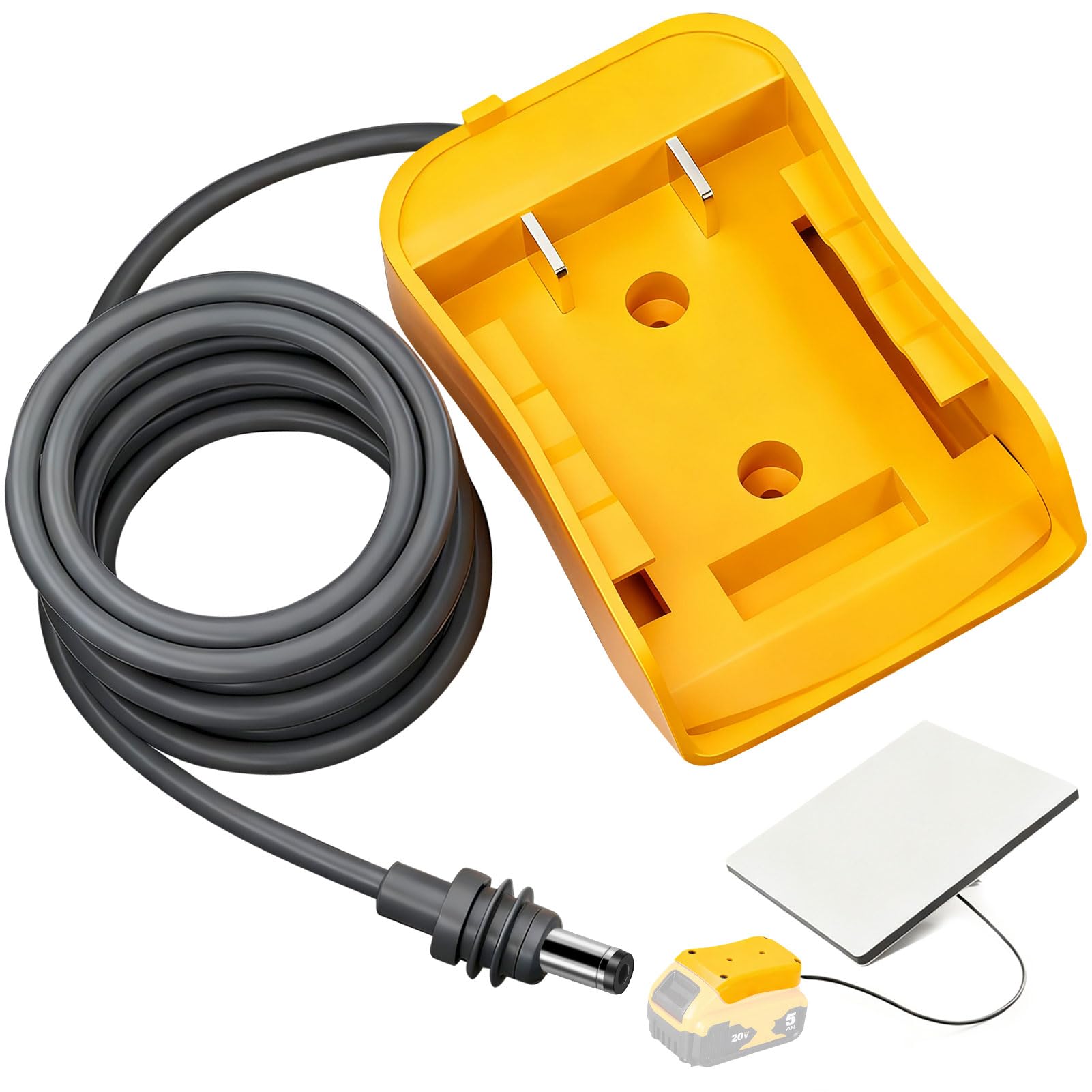 Mwin Starlink Mini Battery Adapter - Starlink Mini Accessories Compatible with De.Walt 20V Battery, 3.2FT Power Supply Cable Charger Adapter to DC Power Cord Plug