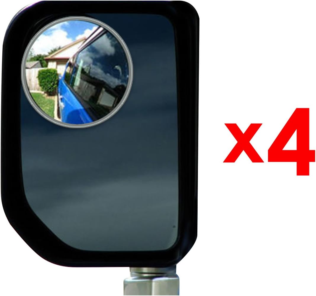 Blind Spot Mirrors 4 Pack-3 Inch Oval Rear View Convex Mirror for Cars/SUVs/Motorcycles/Trucks/Trailers/Snowmobiles/Bicycles/RVs/Boats/Golf Carts with Rust Resistant Frame-HD Real Glass