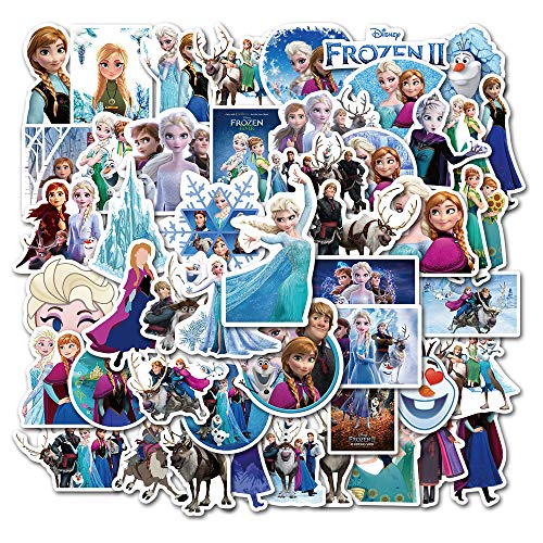 Feifei’S Bow 50pcs Princess Superheros Elsa Toy Story Kids Stickers Luggage Laptop Skateboard Waterproof Party Bag Fillers Waterbottle Decal Graffiti Patches (Elsa(Random))