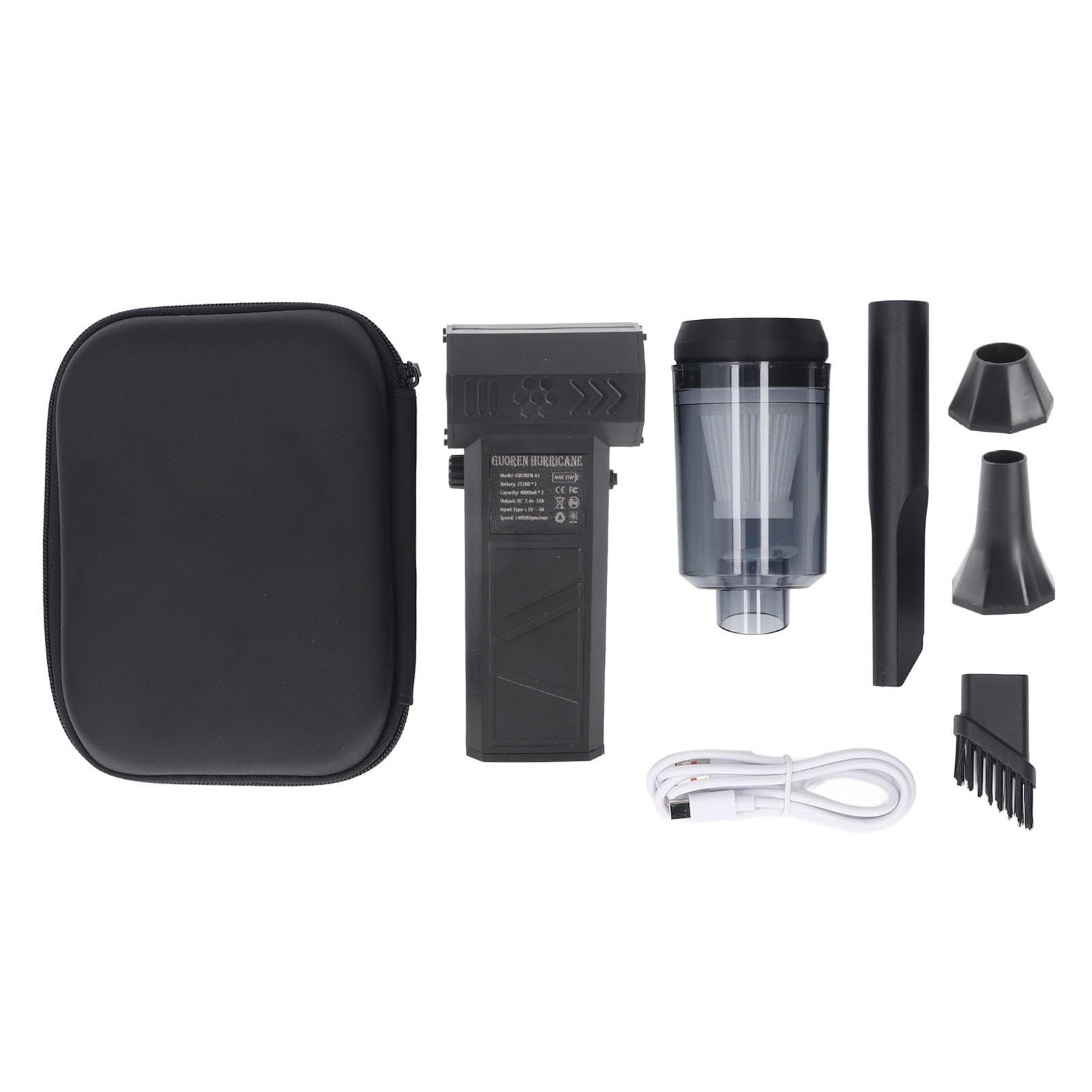 Super Dry Blower Fan 14000RPM 52M S Brushless Motor Stepless Speed Electric Air Blower Fan Dust Snow Blower for Cleaning Car,Keyboard,Home