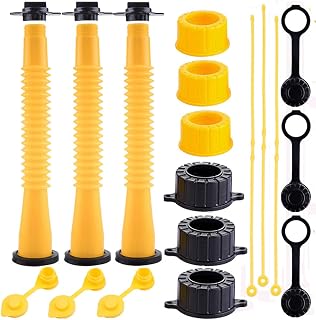 Gas Can Spout Replacement Kit with Flexible Pour Nozzle Coarse and Fine Thread Screw Collar Caps Compatible with Midwest Gott Scepter Blitz Kolpin Most of The Old Style Cans