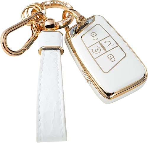 Muzizyq Funda para llavero VW Volkswagen con llavero, carcasa para llave para Atlas Golf Alltrack Atlas Jetta Passat Arteon Tiguan