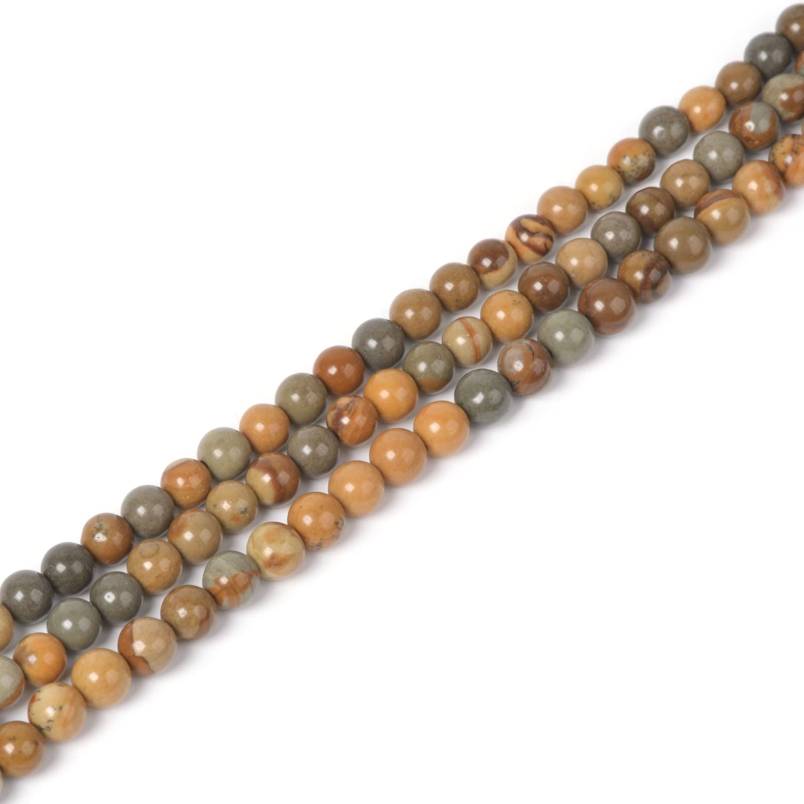 JustinstonesOwyhee Picture Jasper 4mm Natural Gemstone Round Loose Beads 16 Inch for Jewelry Making Beads