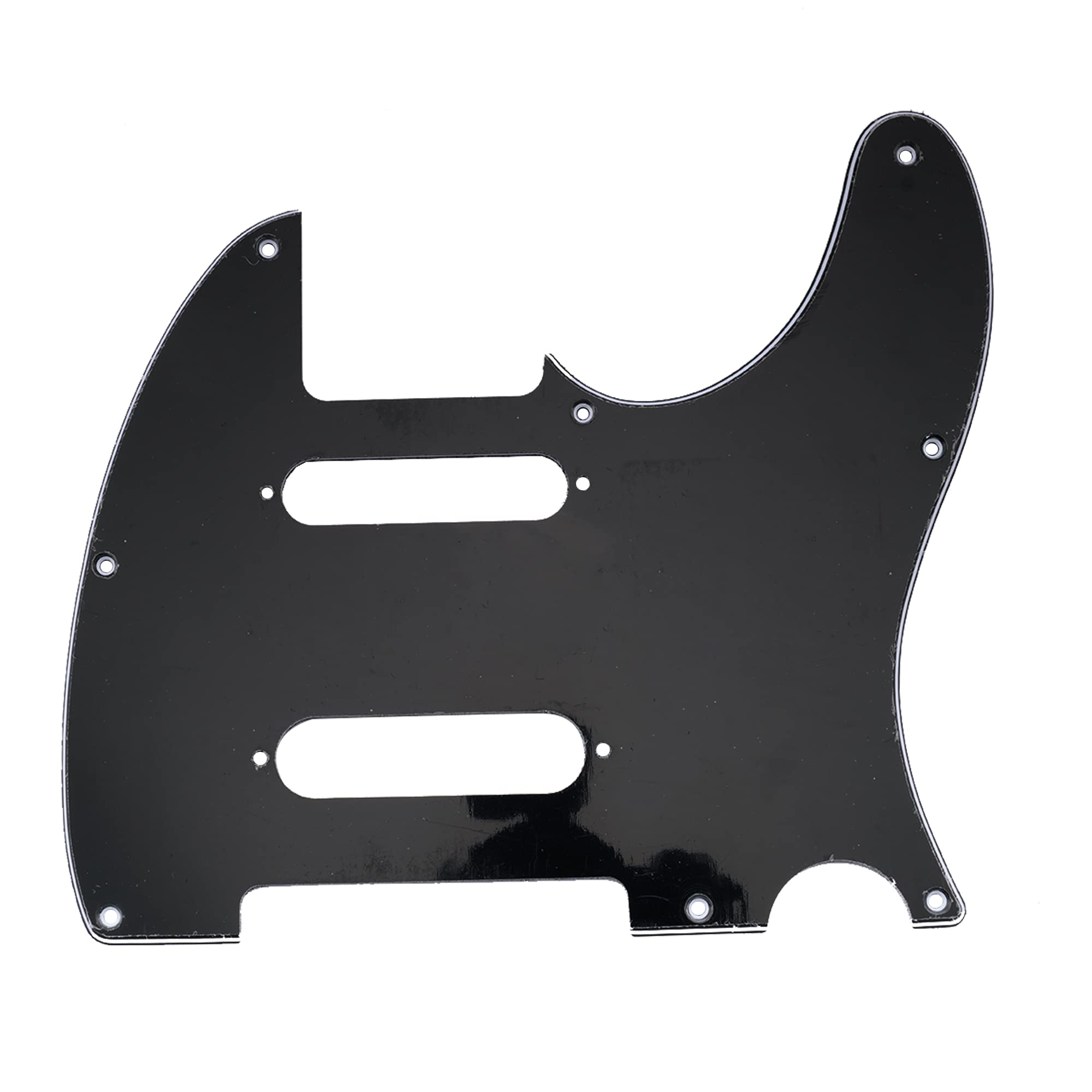 Musiclily Pro 8 Holes SS Guitar Tele Pickguard for USA/Mexico Fender Deluxe Nashville Telecaster Electric Guitar, 3ply Black