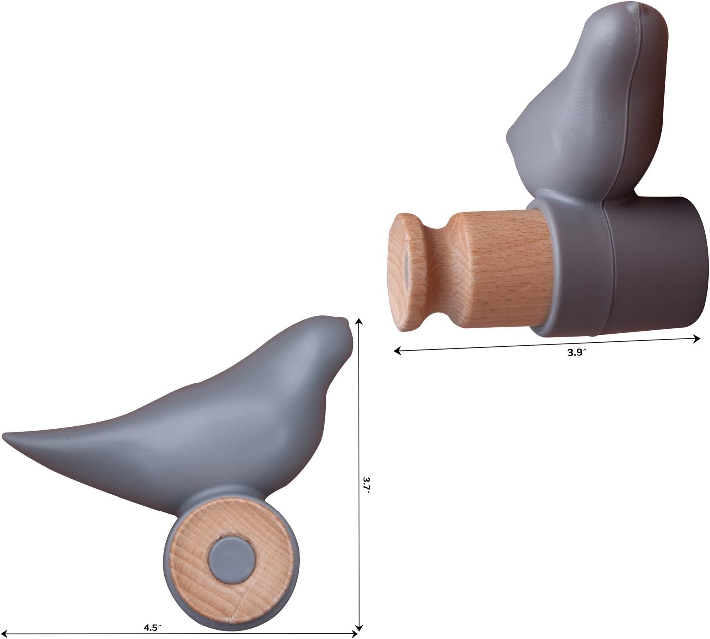 OTTITI Bird Coat Hooks, Set of 3 Wall Mounted Dove Shaped Wood Base Coat Hooks Hat Scarf Purse Hanger (Multi)