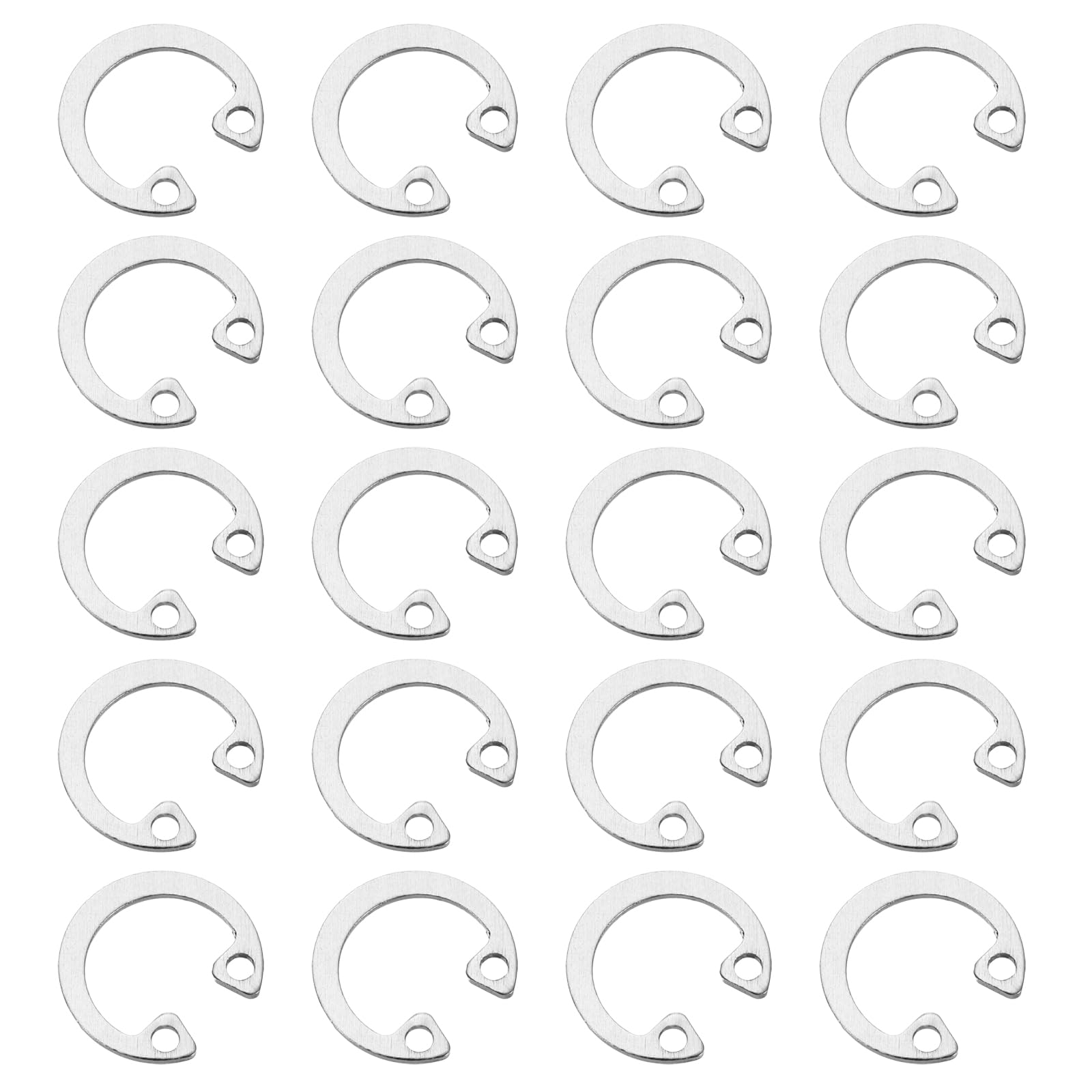 sourcing map 100Pcs 14mm Internal Retaining Ring Circlip, 304 Stainless Steel Internal Circlip Snap Rings C-Clips GB893 for Grooved Shafts Studs, Silver Tone