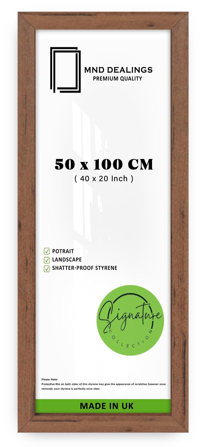 MND Dealings | MDF Picture Frame (50 x 100 CM) Perfect for Gift, Wall Décor & Portrait/Landscape Art Display, 40 x 20 Inch MDF Wood Finish for Classic Elegance [ Walnut ]