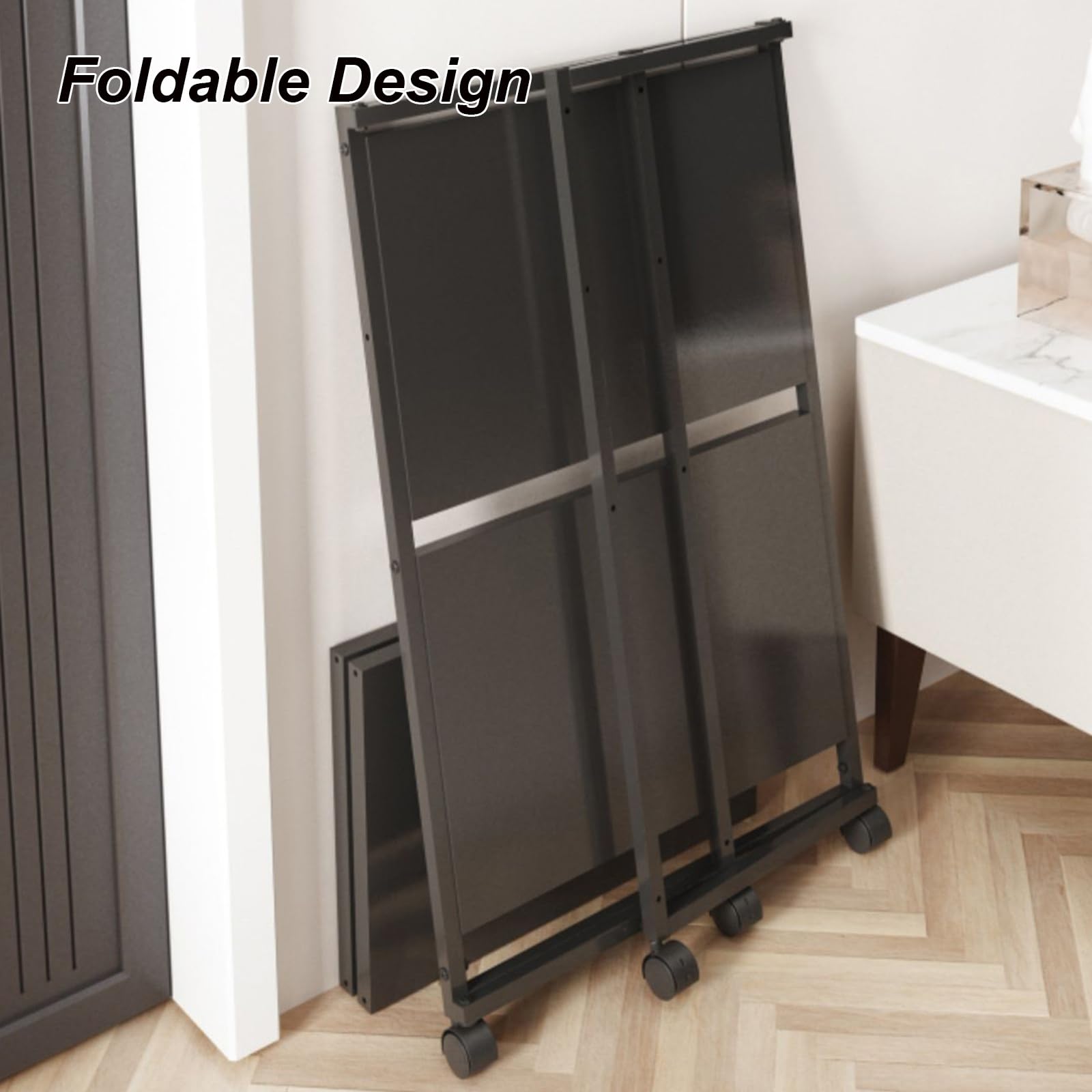 Estantes Hifi for Tocadiscos Audiovisuales de 4 Niveles, Consola MetáLica Plegable con Ruedas, Estantes ExtraíBles, Soporte for Audio EstéReo, for CD, Organizador de Componentes de Entretenimiento
