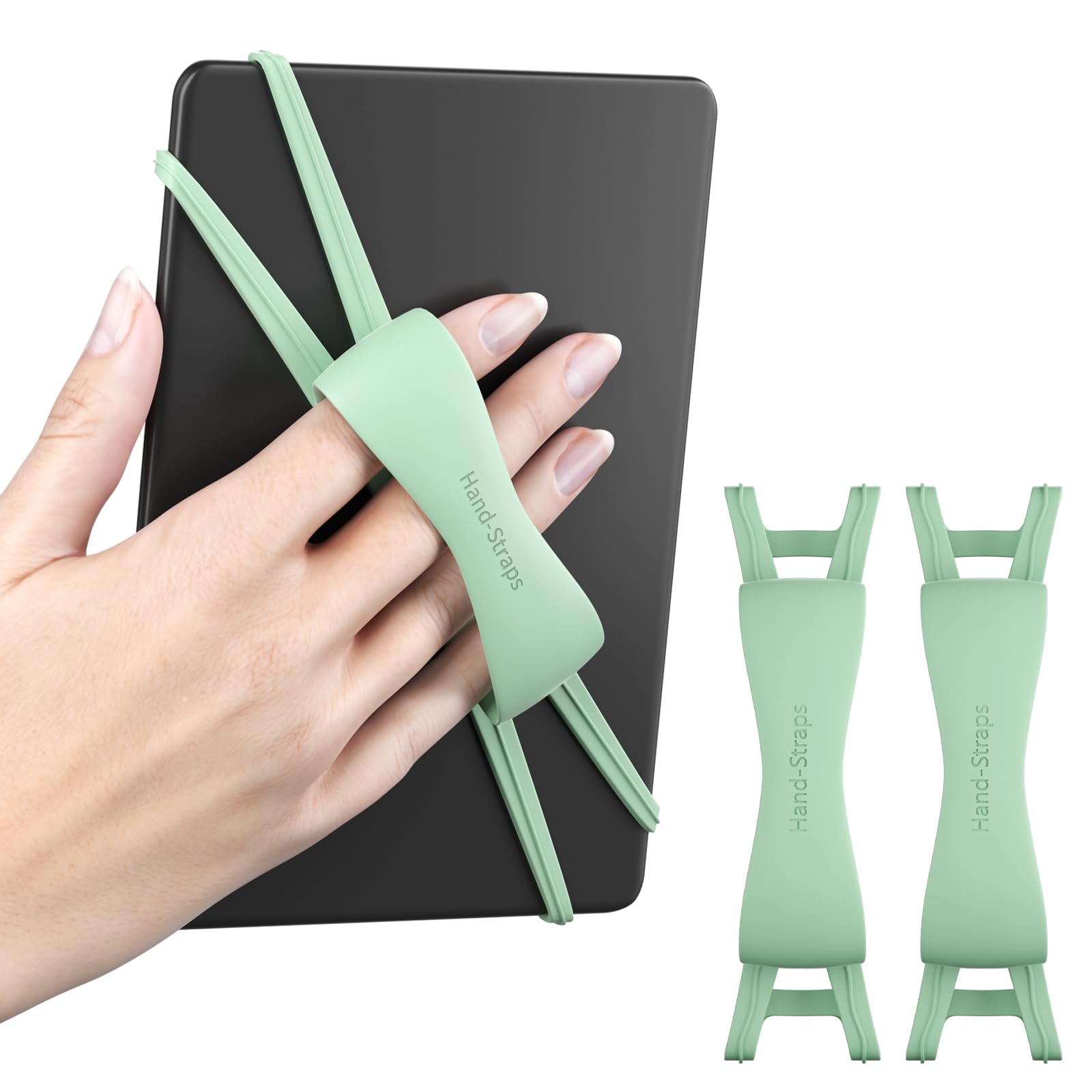 3 Pack Comfortable Hand Strap for Kindle and Tablets, Kindle Accessories for Reading in Bed, Secure and Lightweight Grip Holder for 4.7-8" Kindle Paperwhite/Kobo/Oasis/E-Book/Phone (Matcha)