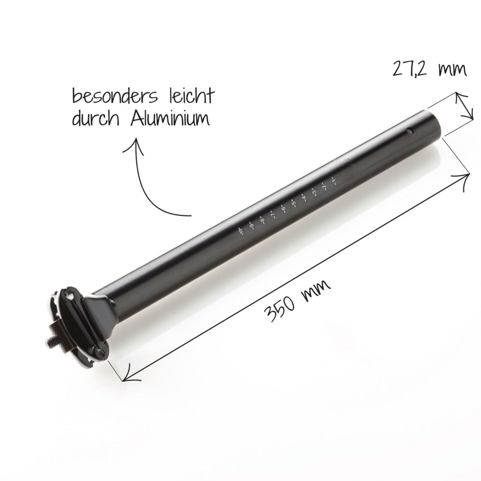 FISCHER Sattelstütze Patent, Durchmesser 27,2mm, Aluminium, schwarz Sport & Freizeit