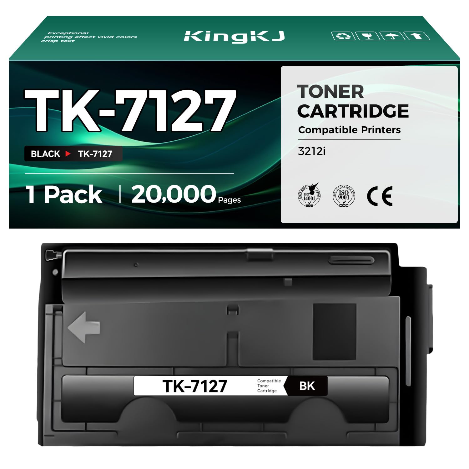 TK7127 TK-7127 Toner Cartridge Black 1-Pack High Capacity Replacement for Kyocera TK7127 TK-7127 1T02V70USJ Compatible with Kyocera TASKalfa 3212i Multifunctional Printer,20,000 Pages Monochrome ink