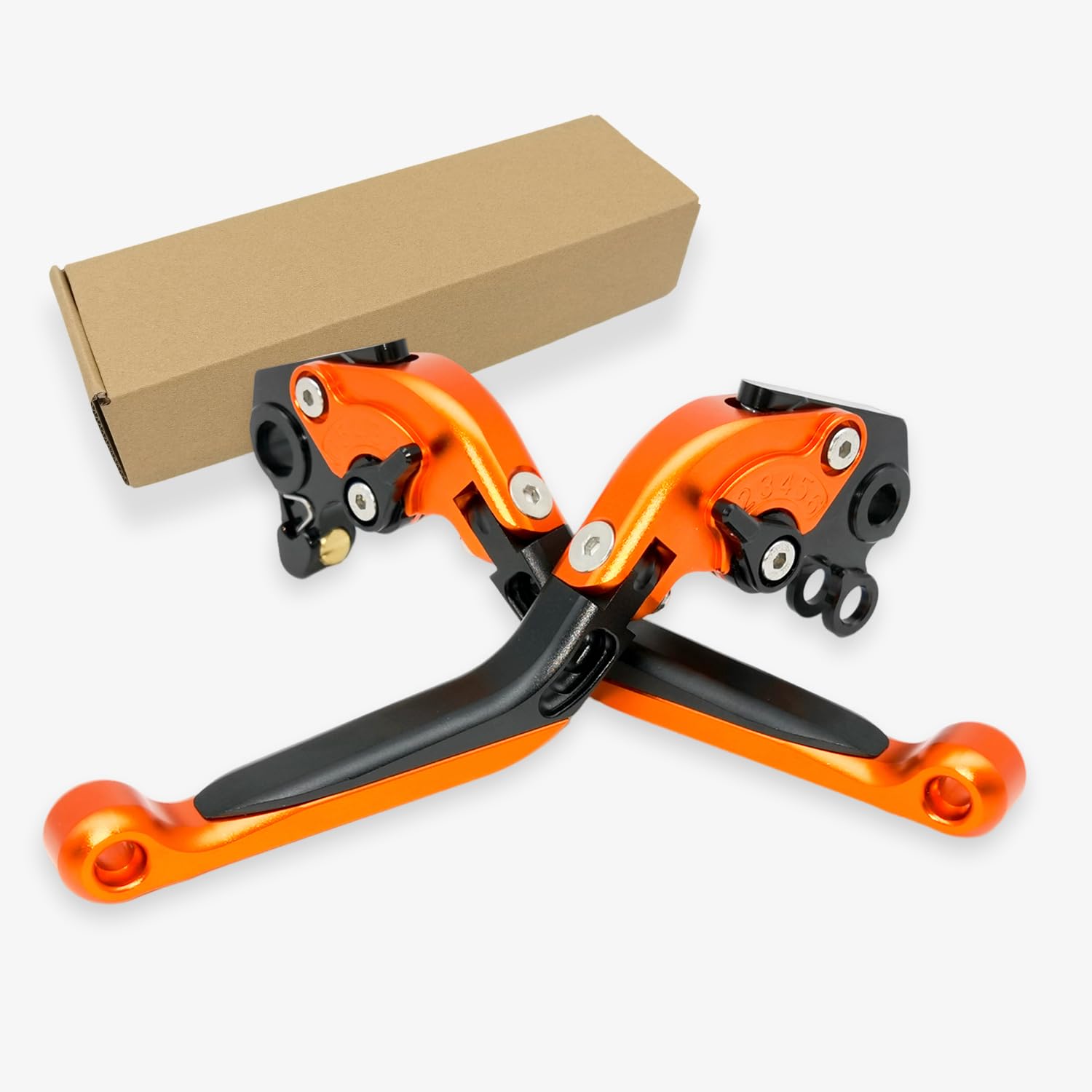 Compatibile con KTM 690 SMC/SMC-R/Duke/Duke R 2012-2013, leve del freno e della frizione, in alluminio CNC, estensibili, regolabili, accessori (arancione, nero, arancione, nero)