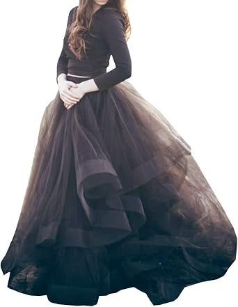 Wedding Planning Womens Tulle Organza Ball Gown Layers Pleated Skirt