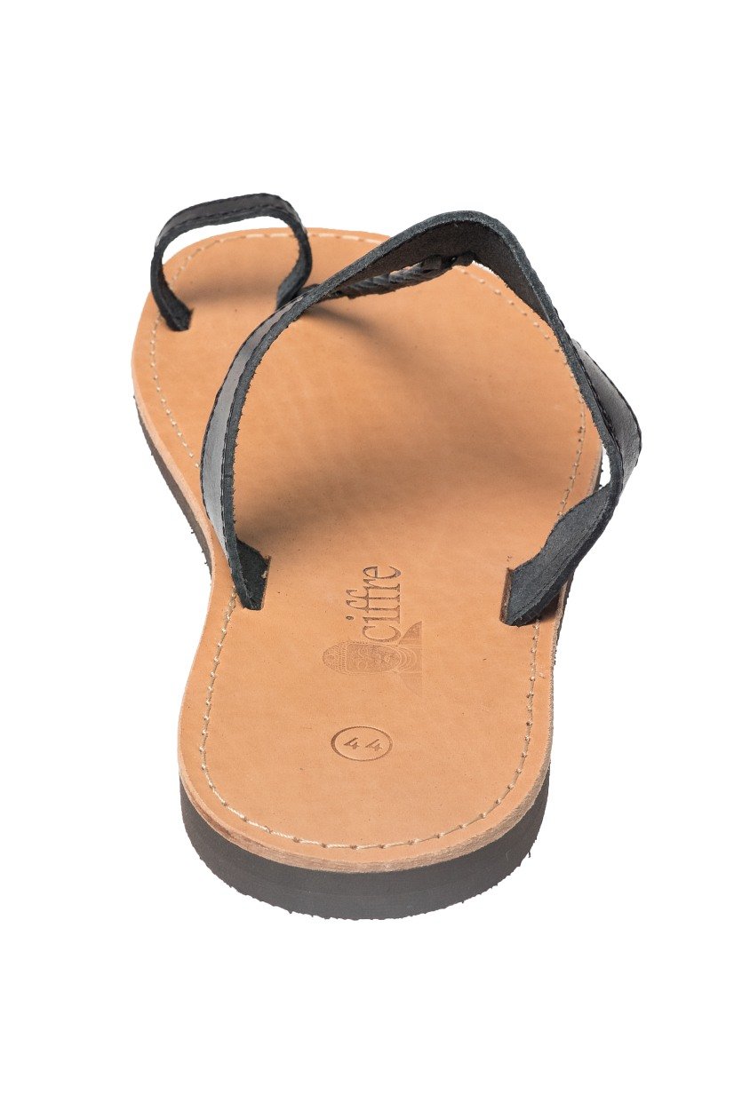 Ciffre Damen und Herren Echt Leder Sandale Sandalette mit Zehen Riemen Braun Schwarz Beige 36-47