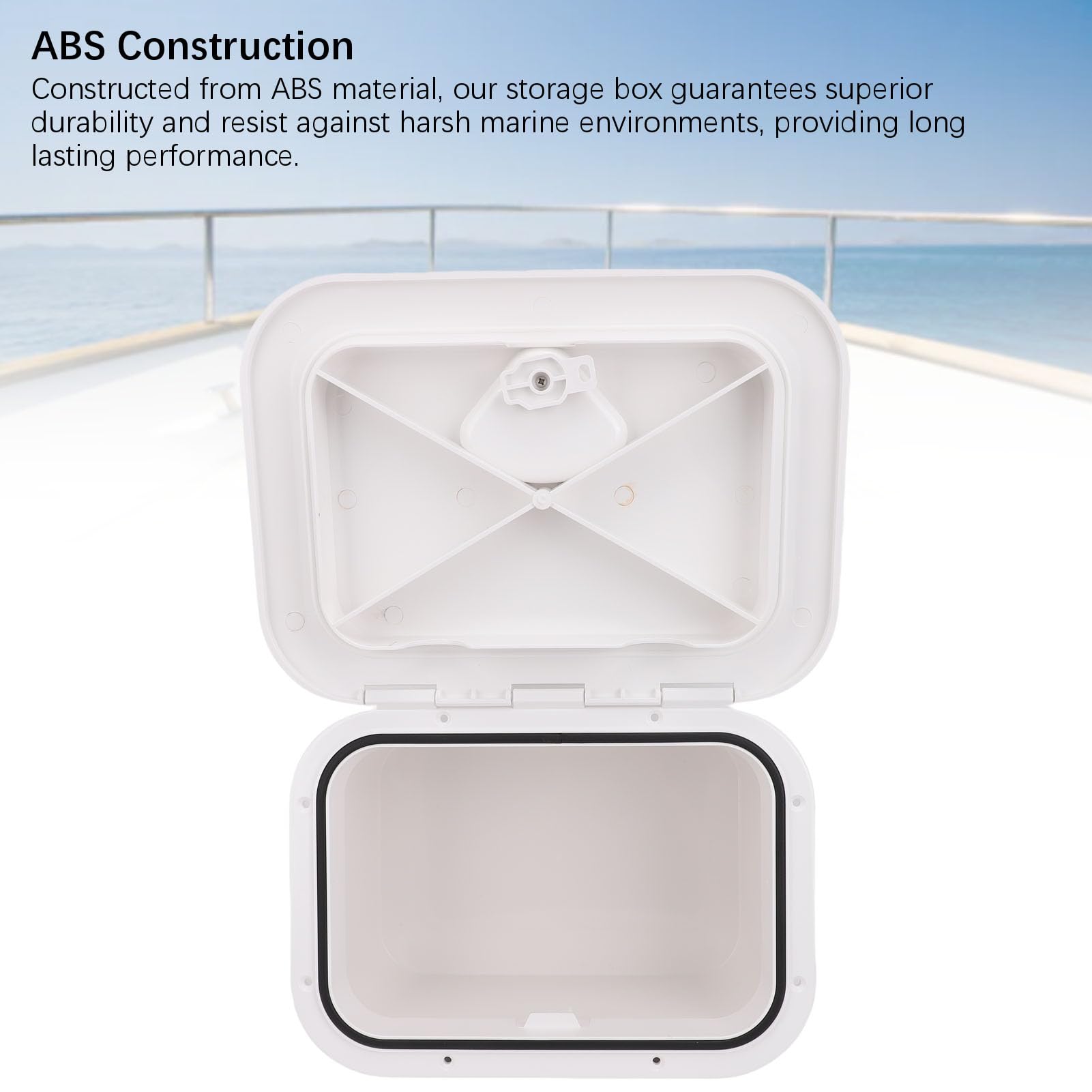 Generic Caja Compacta Impermeable de ABS para Almacenamiento de Barcos, Herramientas para Aparejos de Pesca, Barcos, Color Blanco, 37,5x27x17,5cm