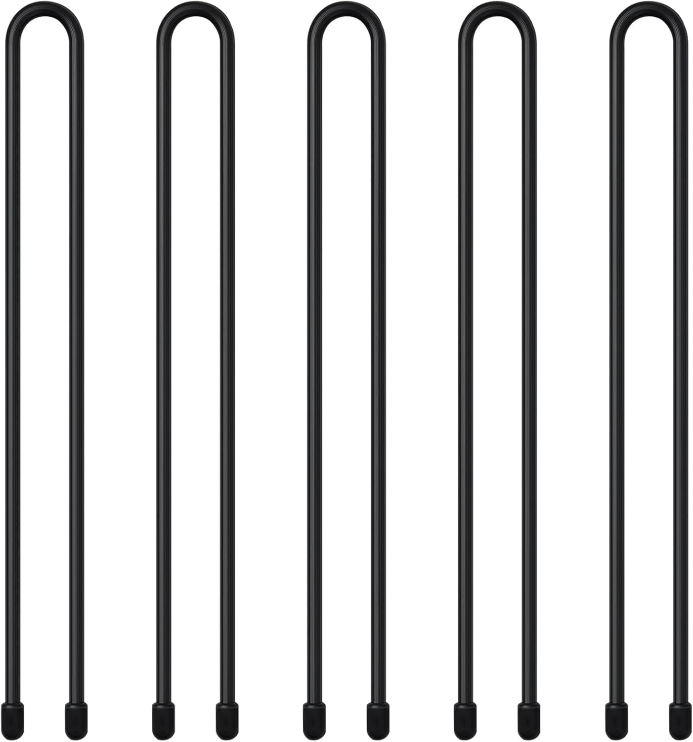5-Pack 18-Inch Silicone Cable Ties – Reusable Flexible Cord Organizers with Steel Core for Home, Office, Kitchen & Travel (4mm Diameter)