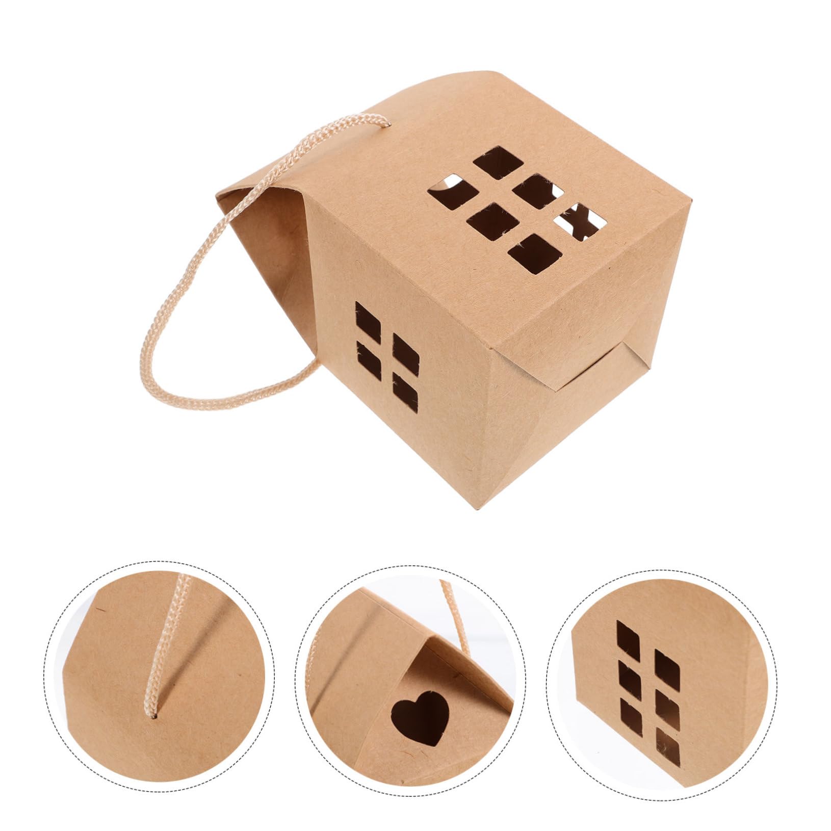 Amosfun Scatole Regalo e Decorazioni Fai-da-te 50 Pezzi in Carta Marrone a Forma di Casa Design Unico ed Elegante per Bomboniere Matrimonio per Feste