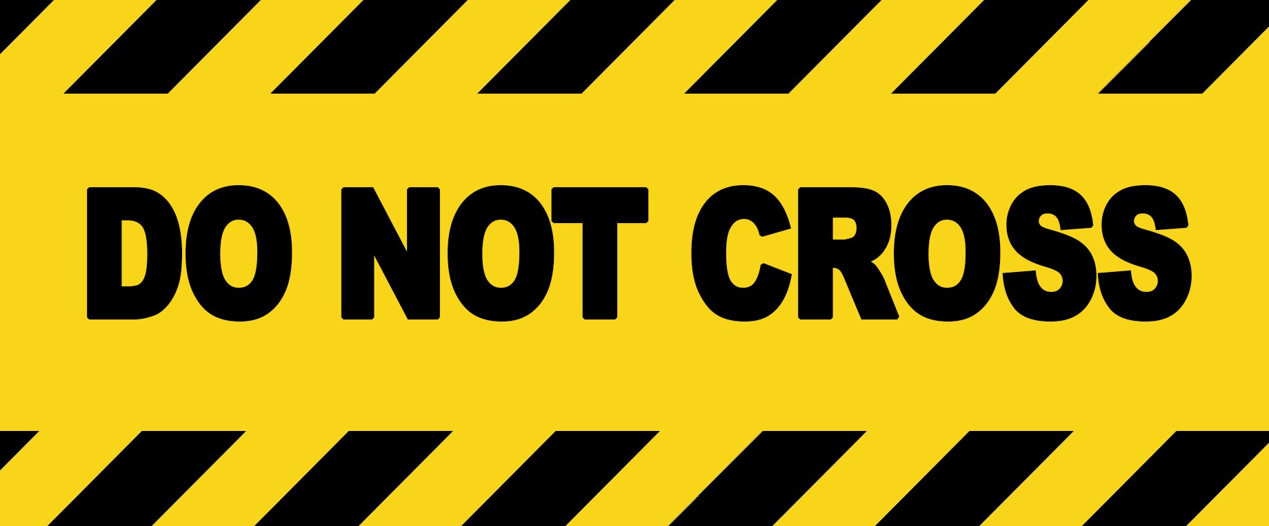 Party Decor Warning - Do Not Cross - Warning Sign Removable Self Adhesive Label - 100Mm X 148Mm - Pack Of 4