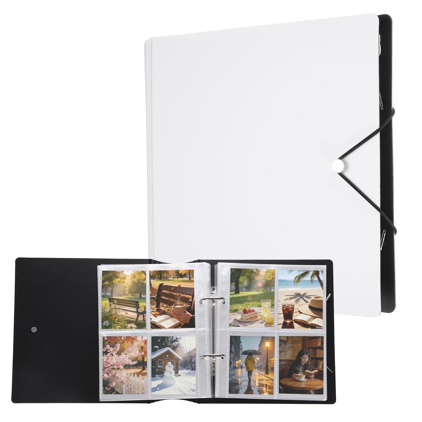Photo 1 of uxcell Mini Photo Album, 3x4" Small Pictures Book Album Hold 100 Pictures for Unforgettable Memories Photos Collection Postcards Family Travel Wedding Graduations, White