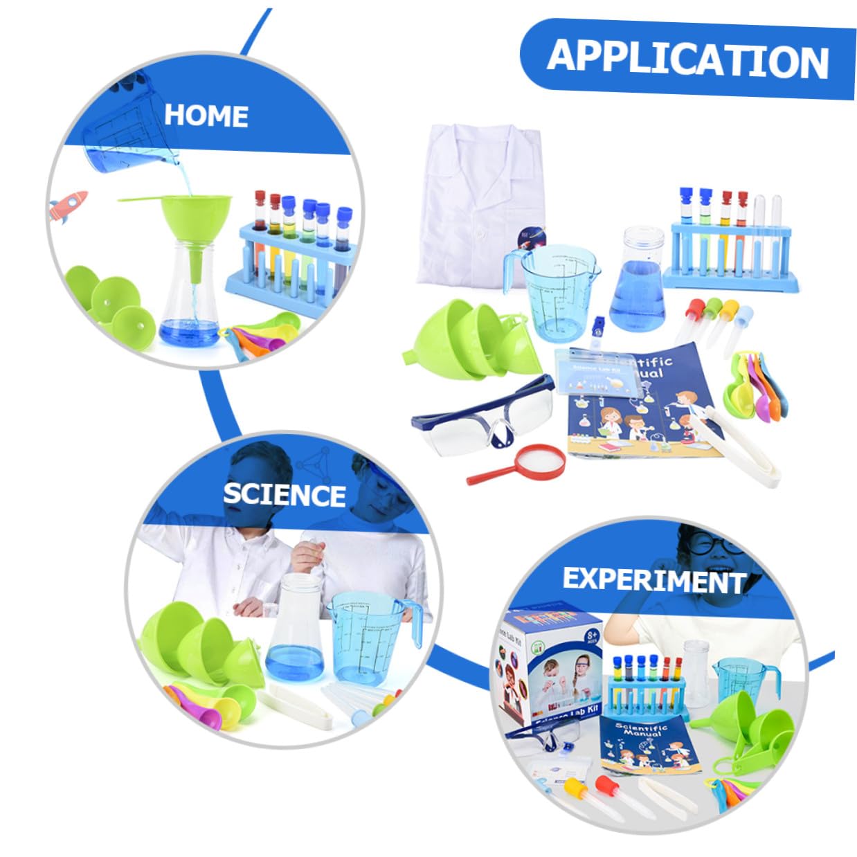 Kit de Experimentos de Laboratorio de Plástico para Niños | Kit de Química, Ciencia para Niños, Juego Didáctico para Manos y Aprendizaje Práctico Color Aleatorio
