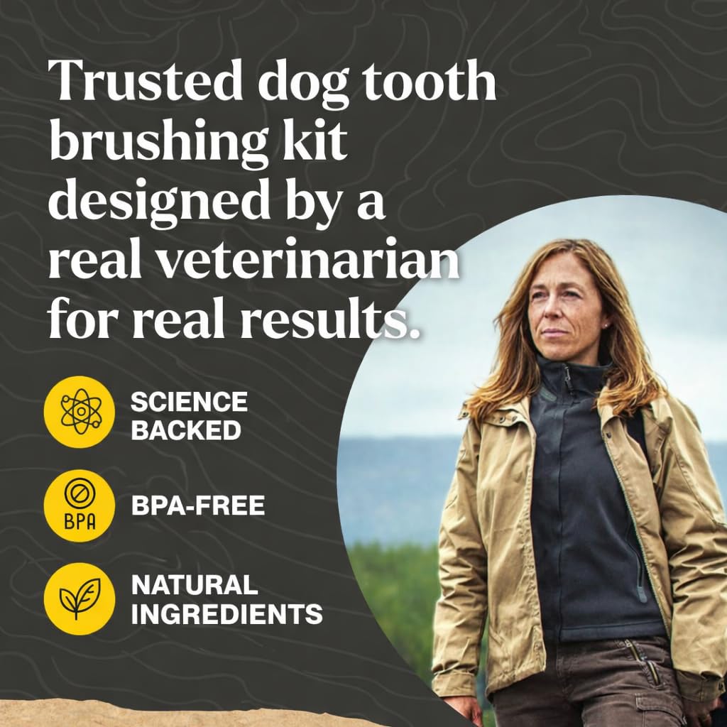 Dog Toothpaste and Toothbrush Vet-Grade Enzymatic Minty Fresh Flavor All Natural Total Dental Care Kit for Small Medium or Large Breeds and Cats - image 4