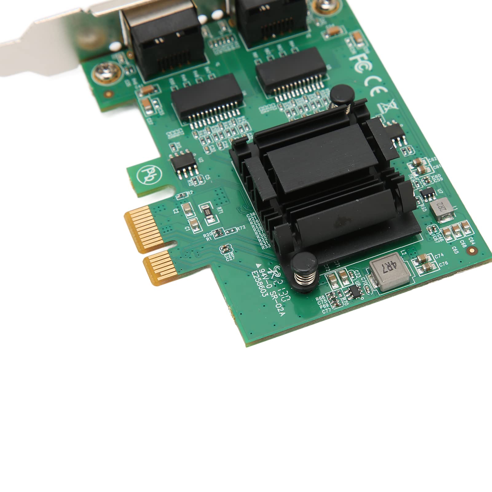 Acouto Karta Sieciowa Dwuportowy Adapter PCIE Gigabit NIC LAN 82751EB Przewodowa Karta Sieciowa Porty RJ45 Mb/s do Standardowej Sieci Wysoka zgodność z IEEE Dodaje gigabitową kartę sieciową