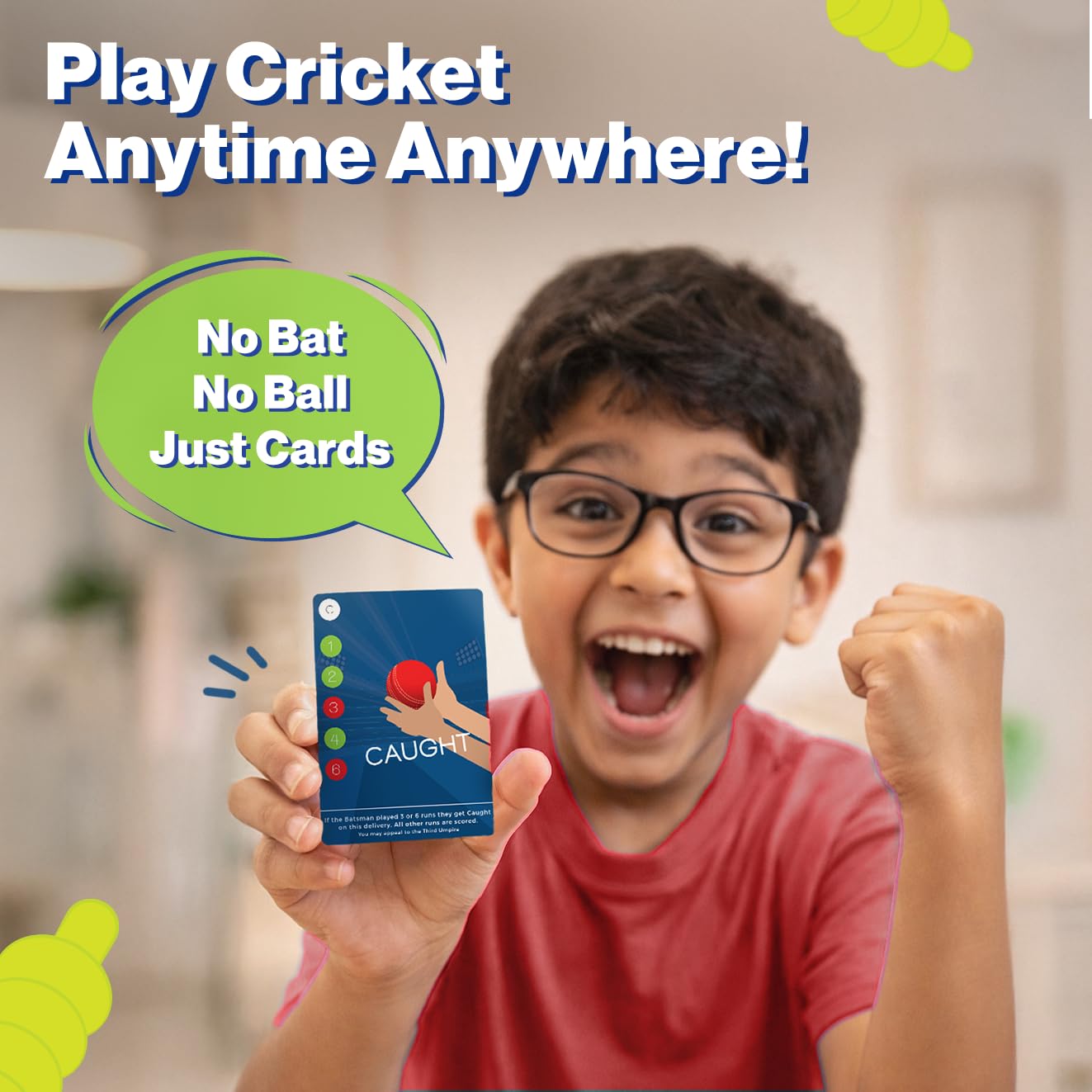 Qwicket Cricket Card Game – Fast & Fun Indoor Cricket Game for Kids & Family (2 Players, Ages 7+)