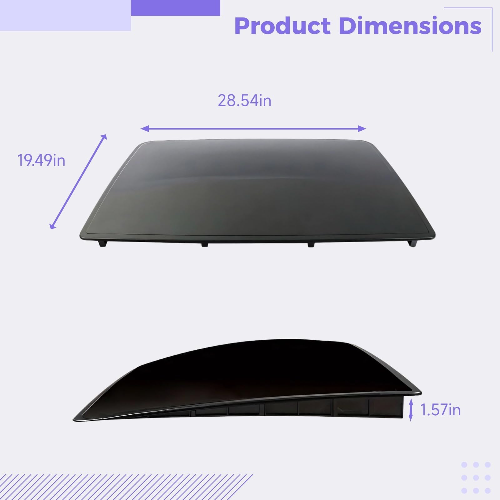 Copertura universale per tettuccio apribile auto, 66,5 x 49,5 cm, autoadesiva, simulatore panoramico, in plastica nera, installazione senza trapano, accessorio per modifica tetto auto