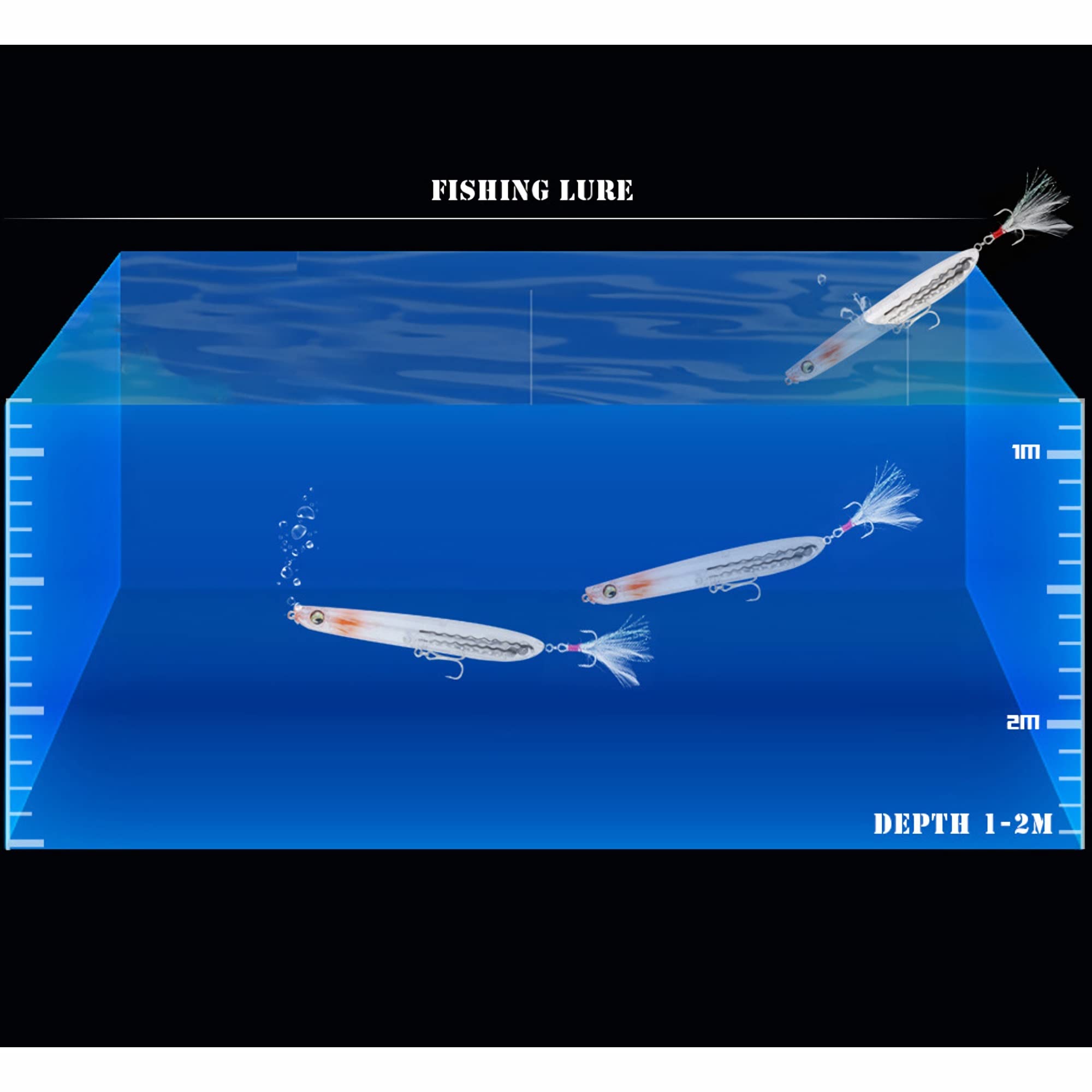 Cebos de Pesca, 10 Uds Cebo Duro Artificial 12,5 cm/16g señuelo de lápiz biónico Flotante señuelo de Pesca de Agua Dulce y Salada Wobbler for Trucha lubina Simple y práctico