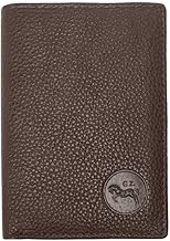 LOLUNA® Etui Porte Carte de crédit RFID - NFC- 3 Volets - 9 Cartes - Mini Portefeuille - Compact - Homme/Femme - Cuir Vachette Véritable Brun
