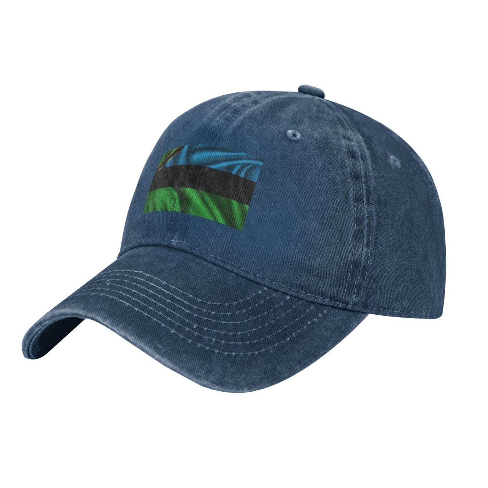 Kwqdozf Unisex Navy Blue Silk Style Flag Of Zanzibar Baseball Cap Women Men Baseball Caps Vintage Cowboy Hat Dad Hats