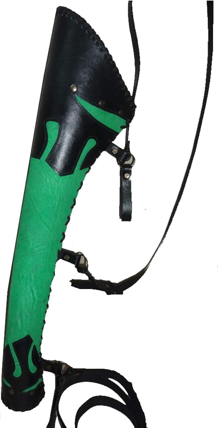 warreplica Elven Rangers Leather Quiver/Arrow Holder - LARP & Costume - Green/Black