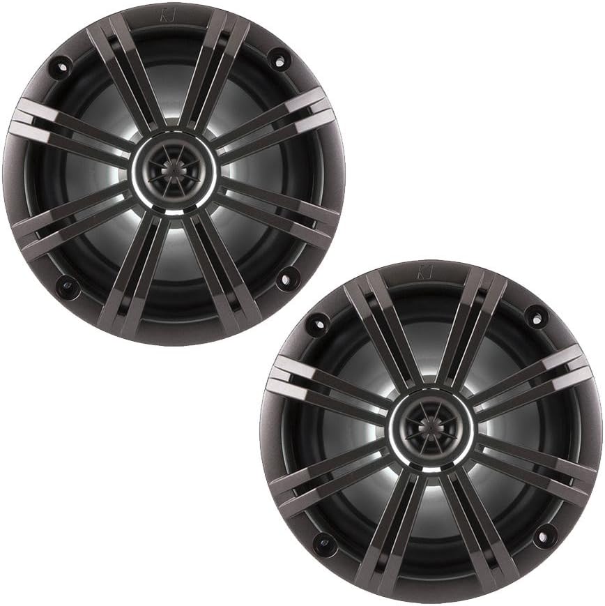 KICKER 6.5 Inch KM-Series LED Marine Speakers 41KM654LCW (Pair)