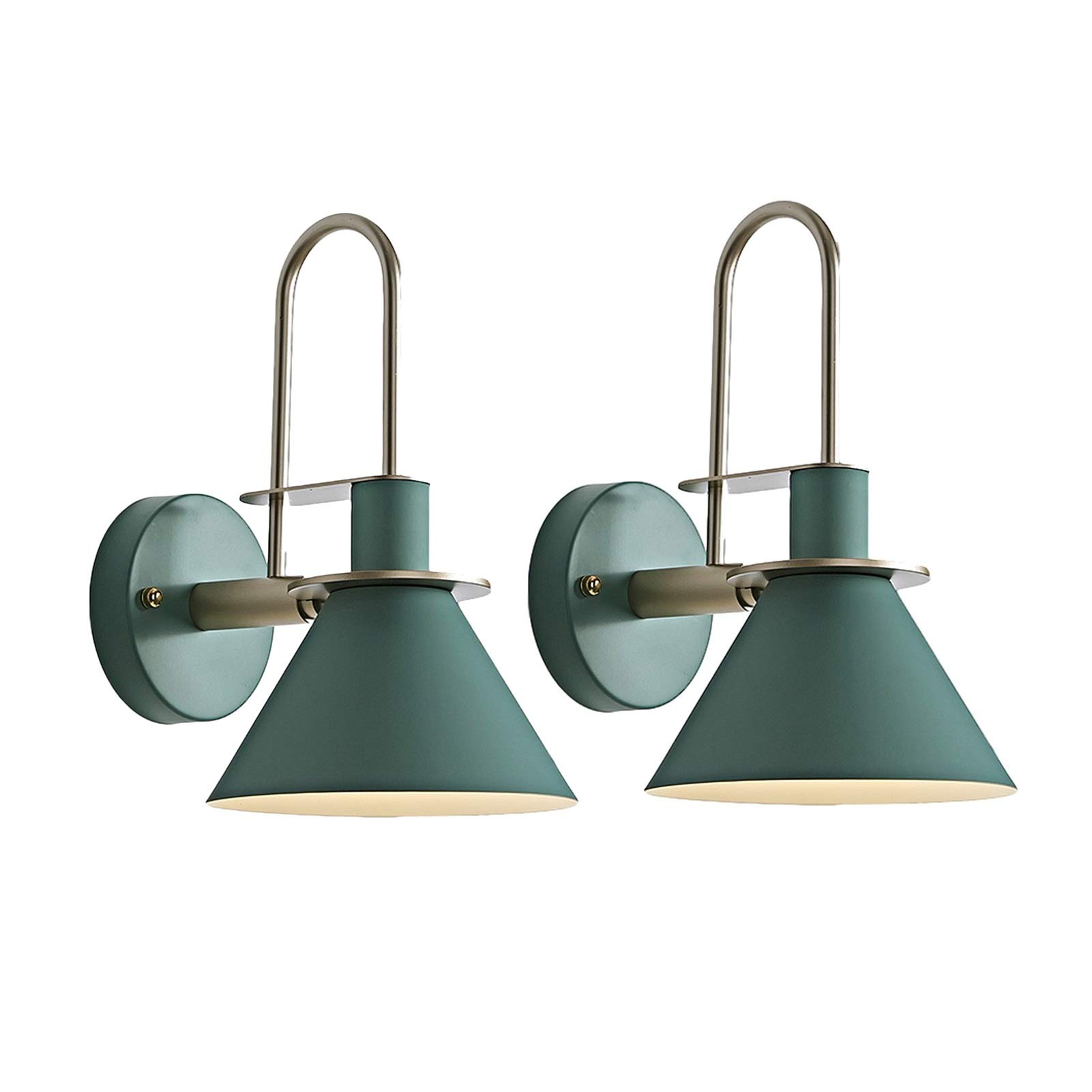 civaza Wall Sconces Set of Two Battery Operated Remote, Non Hardwired Wall Light Fixtures for Indoor Bedroom, Lounge, Farmhouse. Easy to Install, Remote Control Dimmable Light Bulb. (Color : Green)