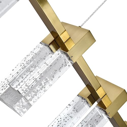 Miniatura 6 de VONN Lighting Sorrento VAC3137AB - Lámpara colgante de 40 pulgadas con 7 luces, altura ajustable, LED, certificación ETL, lineal, en latón antiguo