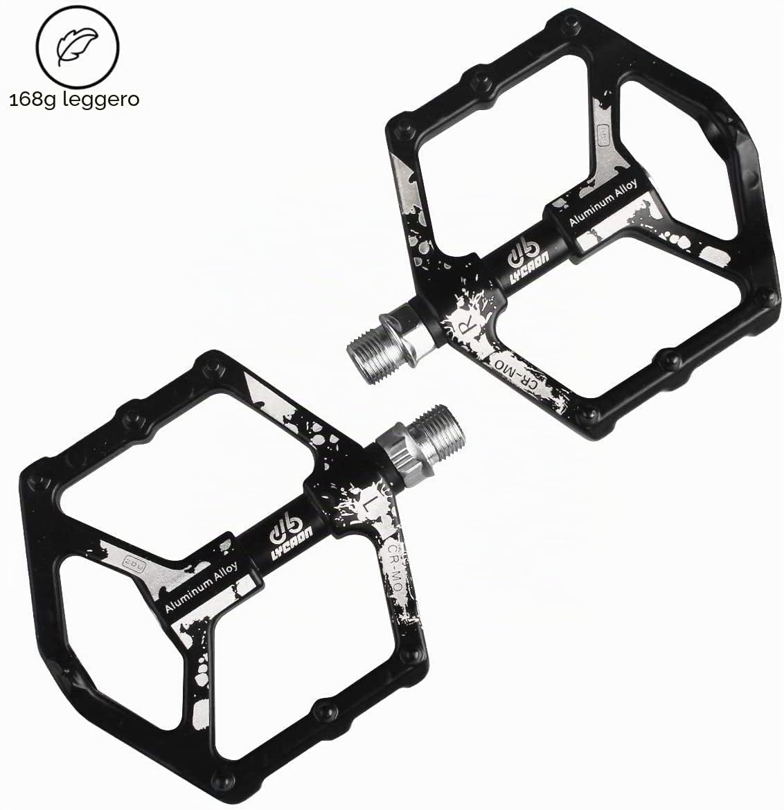 LYCAON Pedali per bicicletta antiscivolo, 0,64 lb/coppia, 3 cuscinetti Pedali per MTB BMX MTB Road Bike