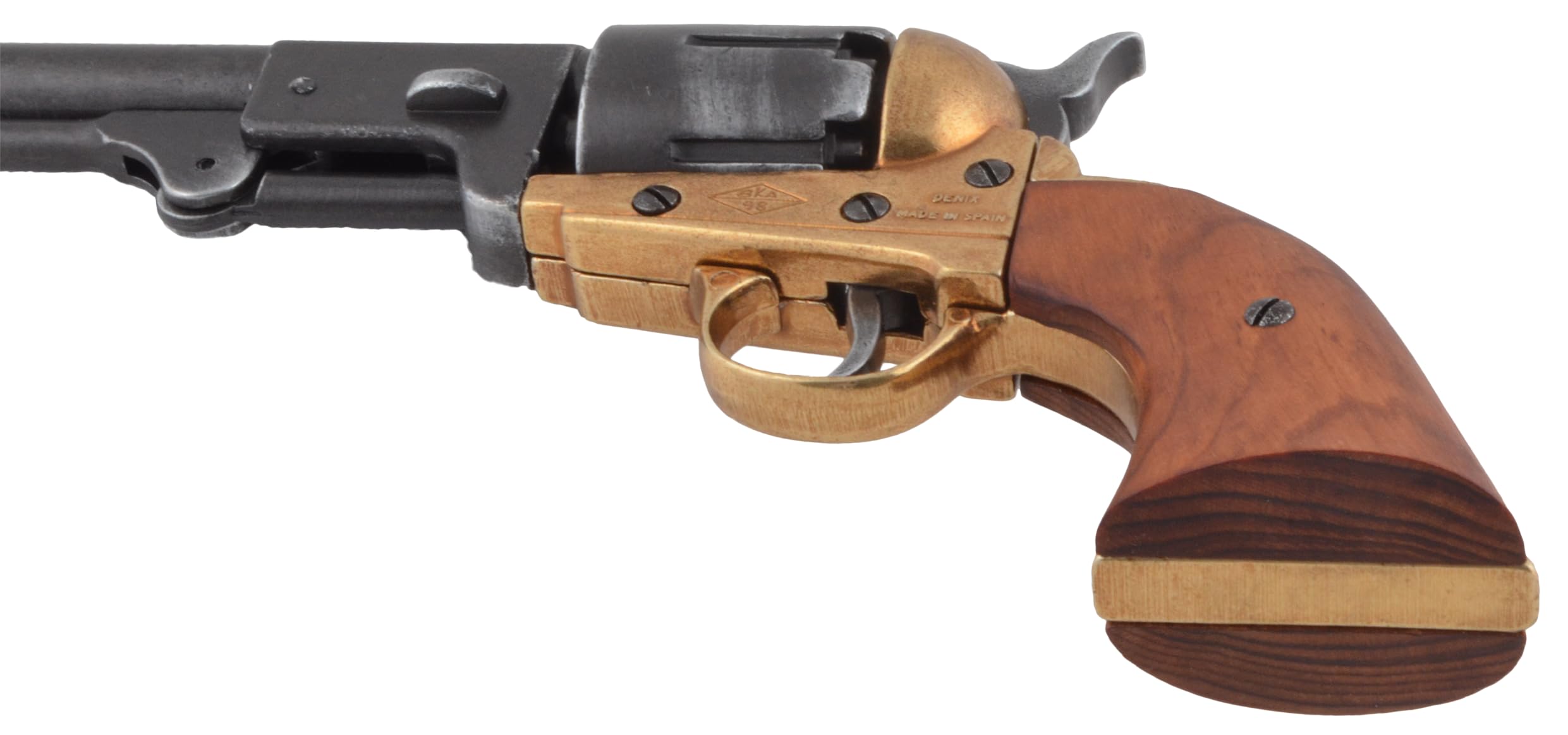 Colt Army 1860 di Grisworld, finitura grigio acciaio, in ghisa e legno, collezione Denix, 100-2083, completamente funzionante, ma non sparabile, non fornisce protezione.