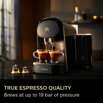 PHILIPS L'OR BARISTA Coffee Capsule Machine & Milk Frother, for Double or Single Capsule, Black (LM8014/60)