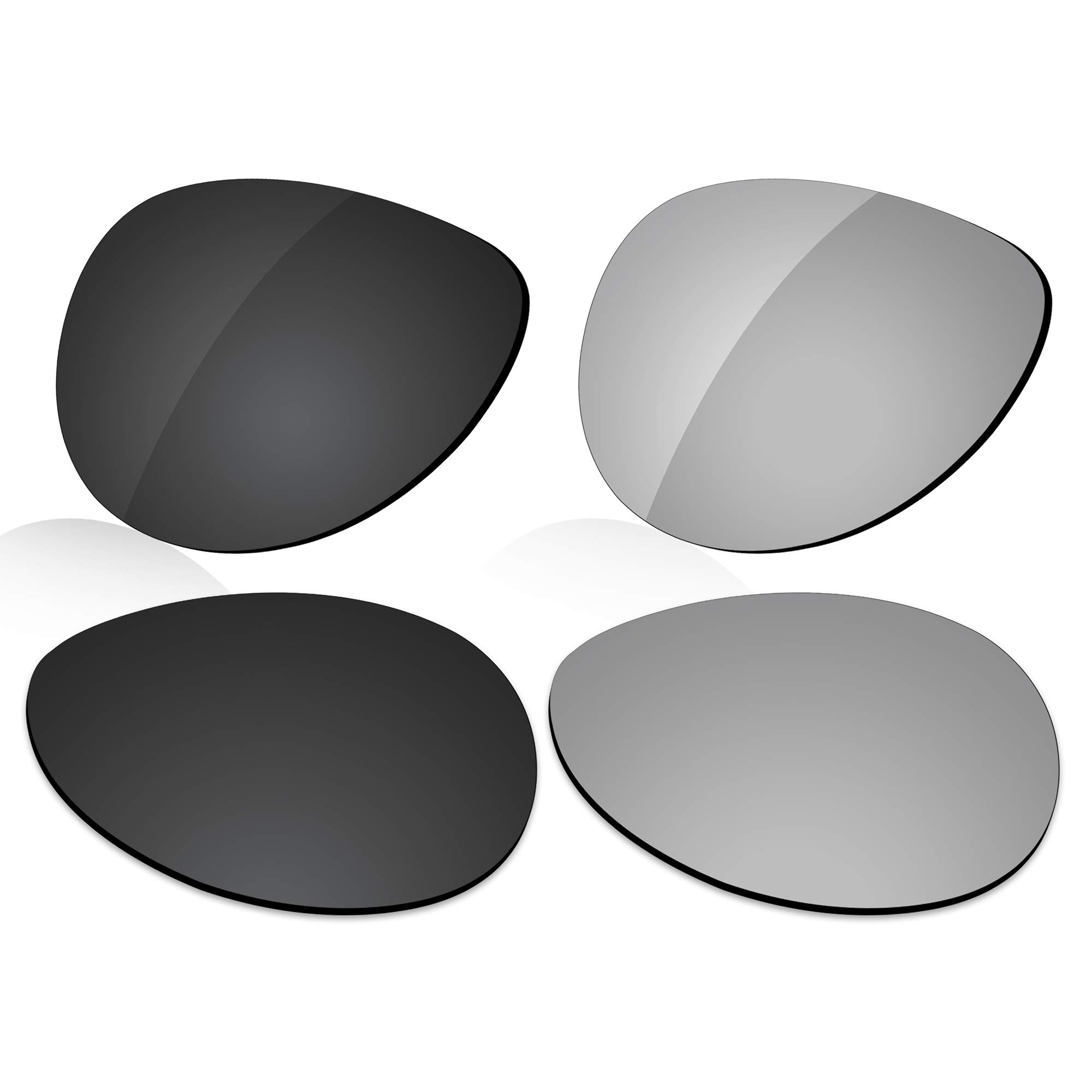 Lenzreborn Men's Dark Black + Silver Grey Polarized Lens Replacet For Oakley Crosshair New 2012 Oo4060 Sunglass - Dark Black+Silver Grey