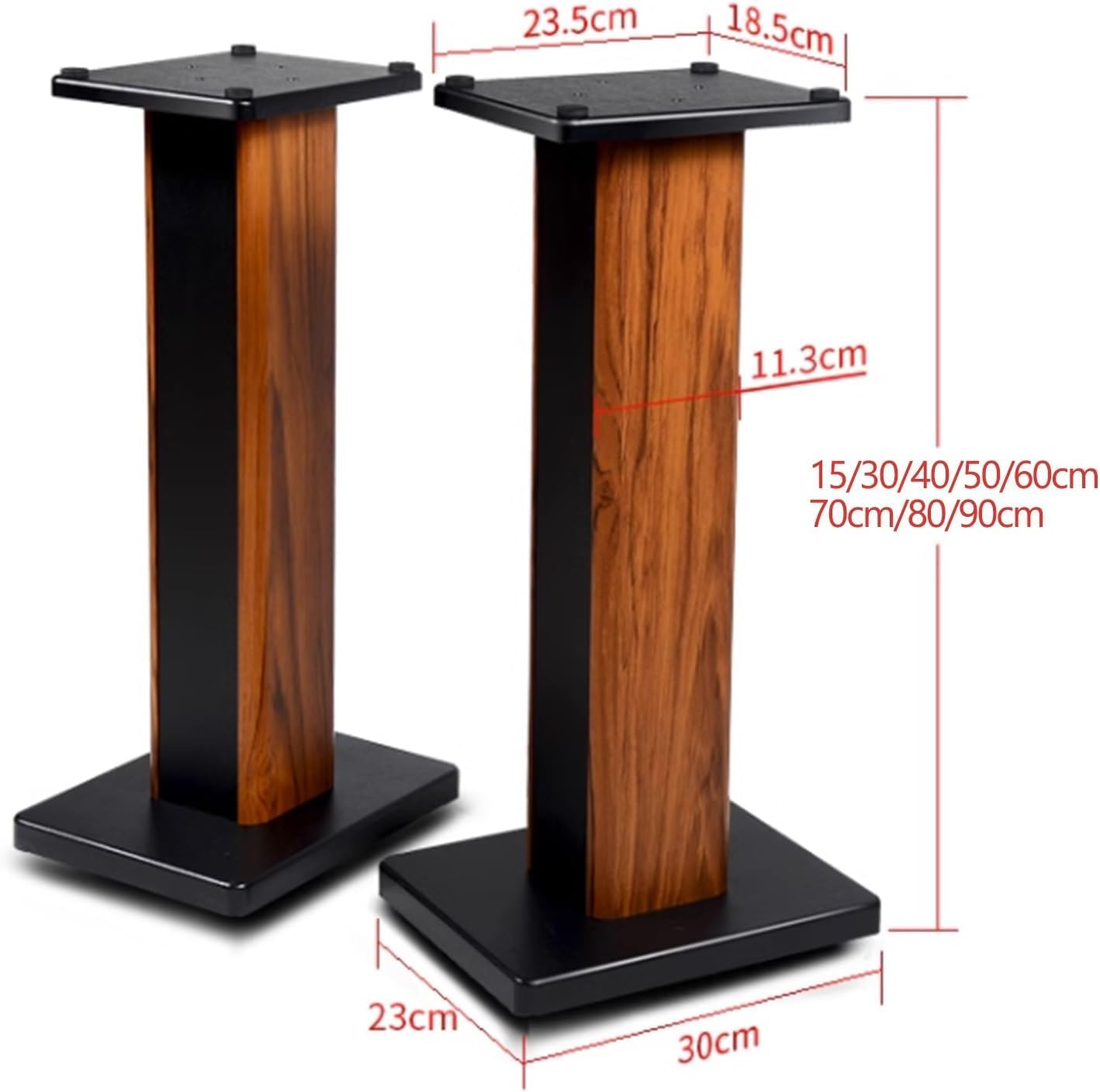 Para Stojaków Głośnikowych Półkowych, Stojaków Podłogowych Głośników, Drewnianej Półki Na Monitory Studyjne Z Zarządzaniem Do Kina Domowego Hifi Desktop, 23x30x90cm