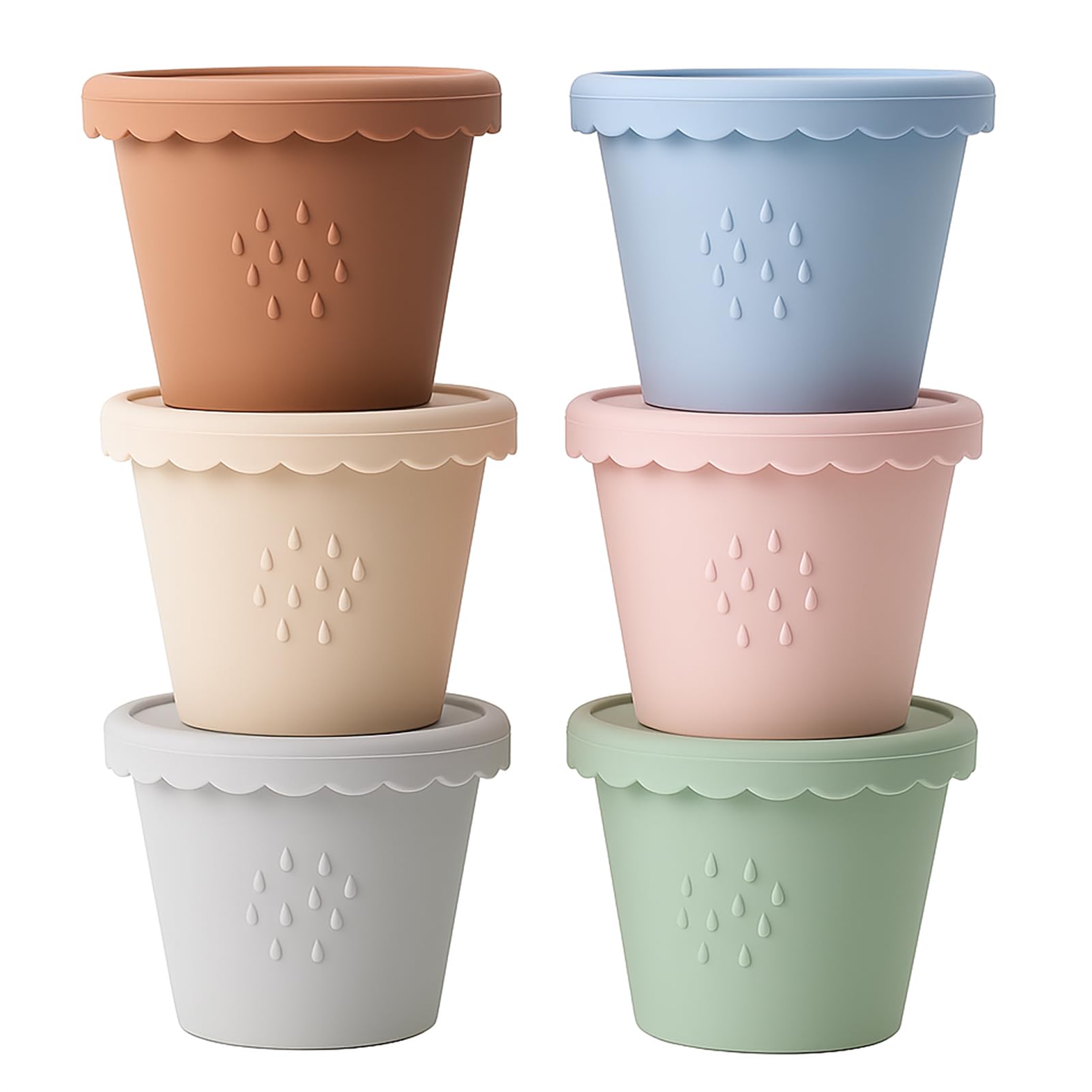Andy Bear Silicone Baby Food Containers 6 Pack 4oz Baby Food - food storage | Mubboo