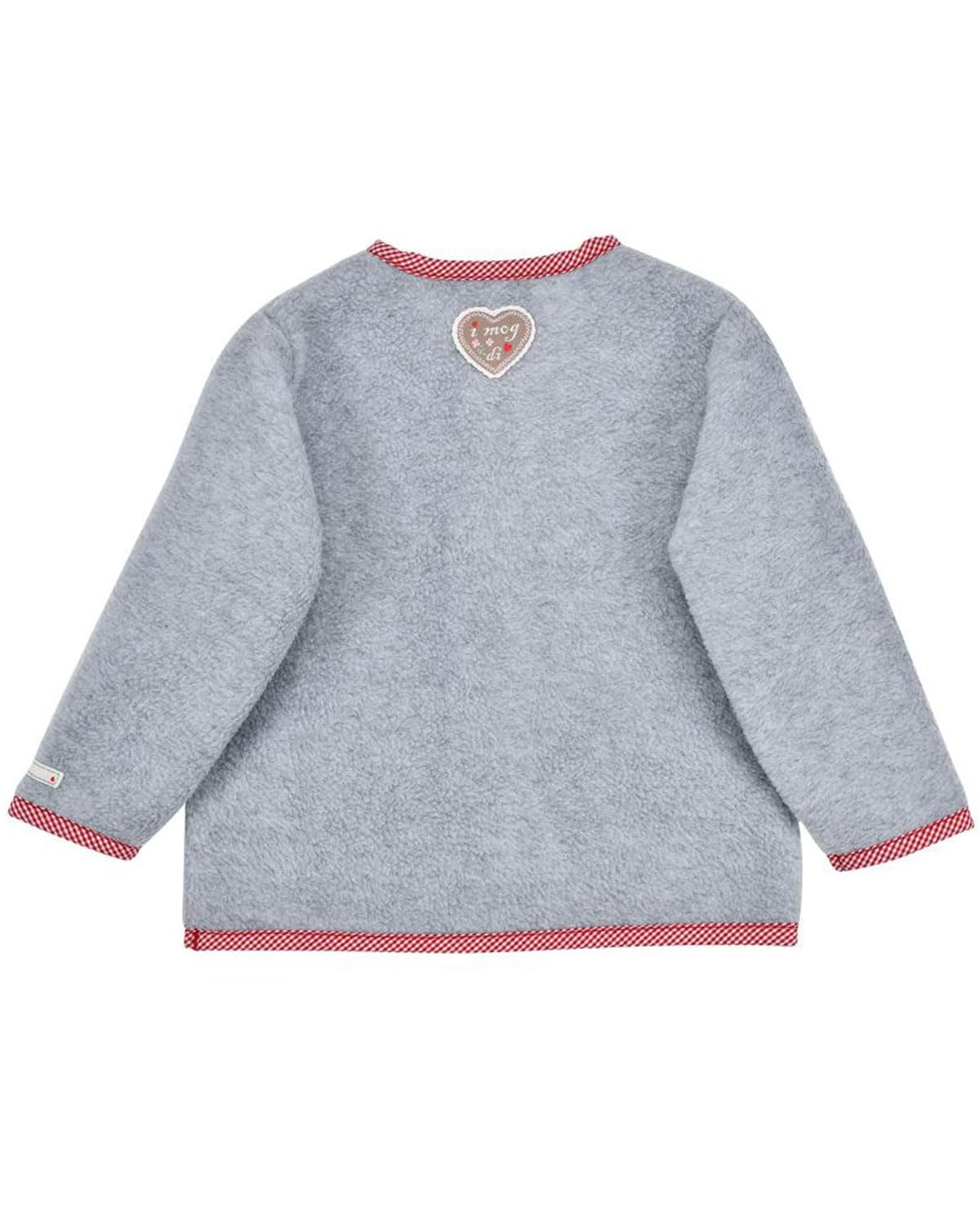 Bondi Chaqueta de forro polar para niña con diseño de ratón de azúcar 86933 en gris melange 116 – Chaqueta acogedora con un bonito bordado, ideal para los días fríos. Cálida, cómoda y superlinda, gris
