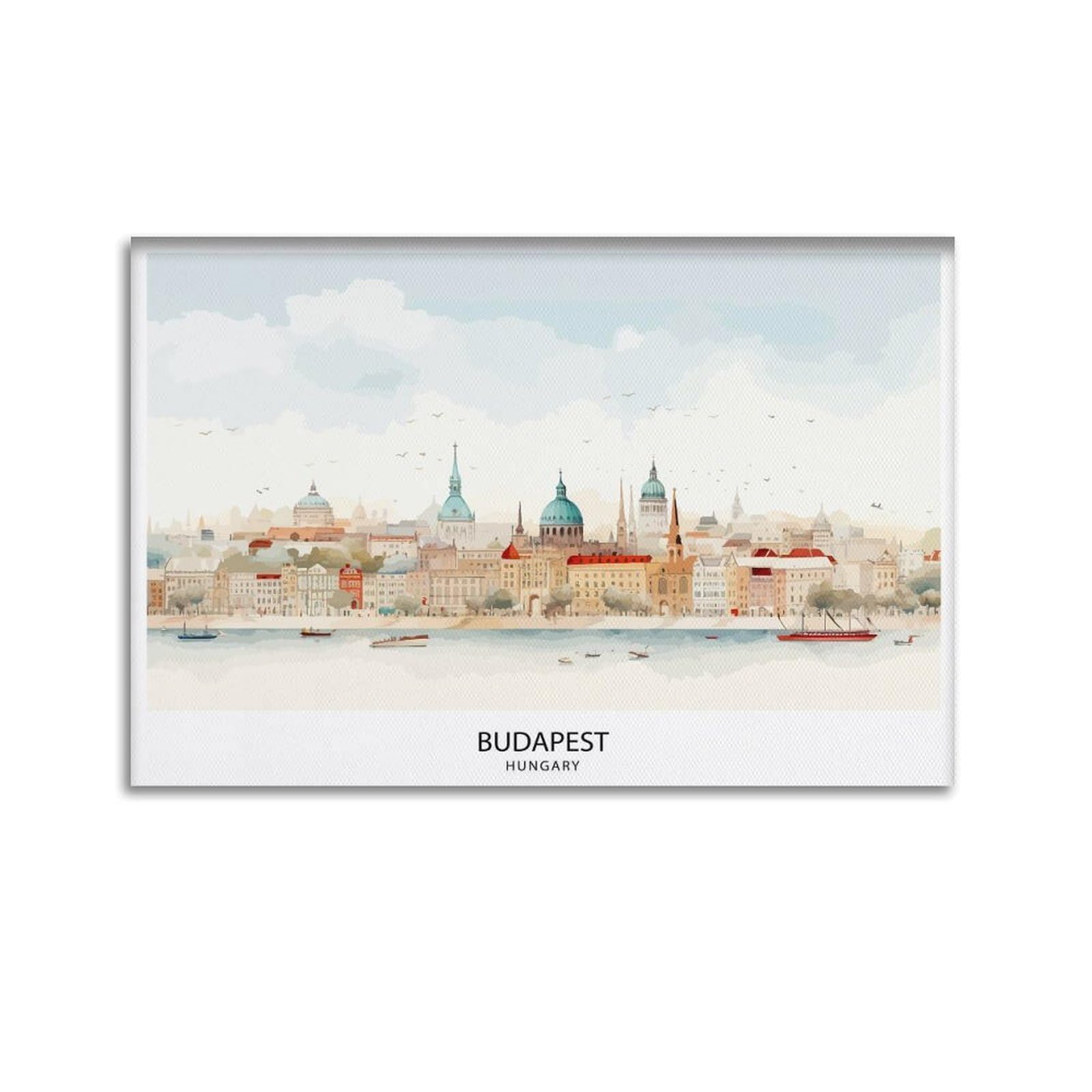 Budapest Hungary Danube River Historic Cityscape Hungarian Capital Architectural Beauty Canvas Poster Wall Art Prints Room Aesthetic Murals Bedroom And Living Decorations 24x36inch(60x90cm)