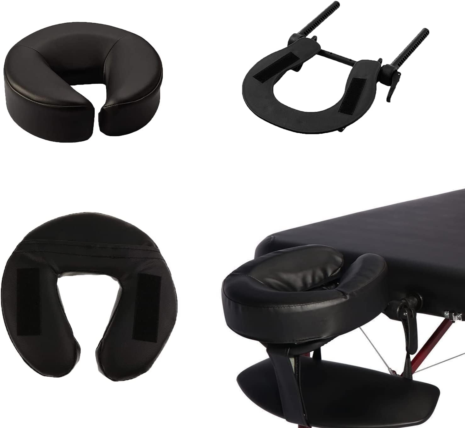Mesa de masaje universal, cuna y cojín para cara, silla de masaje ajustable, reposacabezas y almohada facial, soporte de almohada elástica de espuma viscoelástica, accesorios para mesa de 5