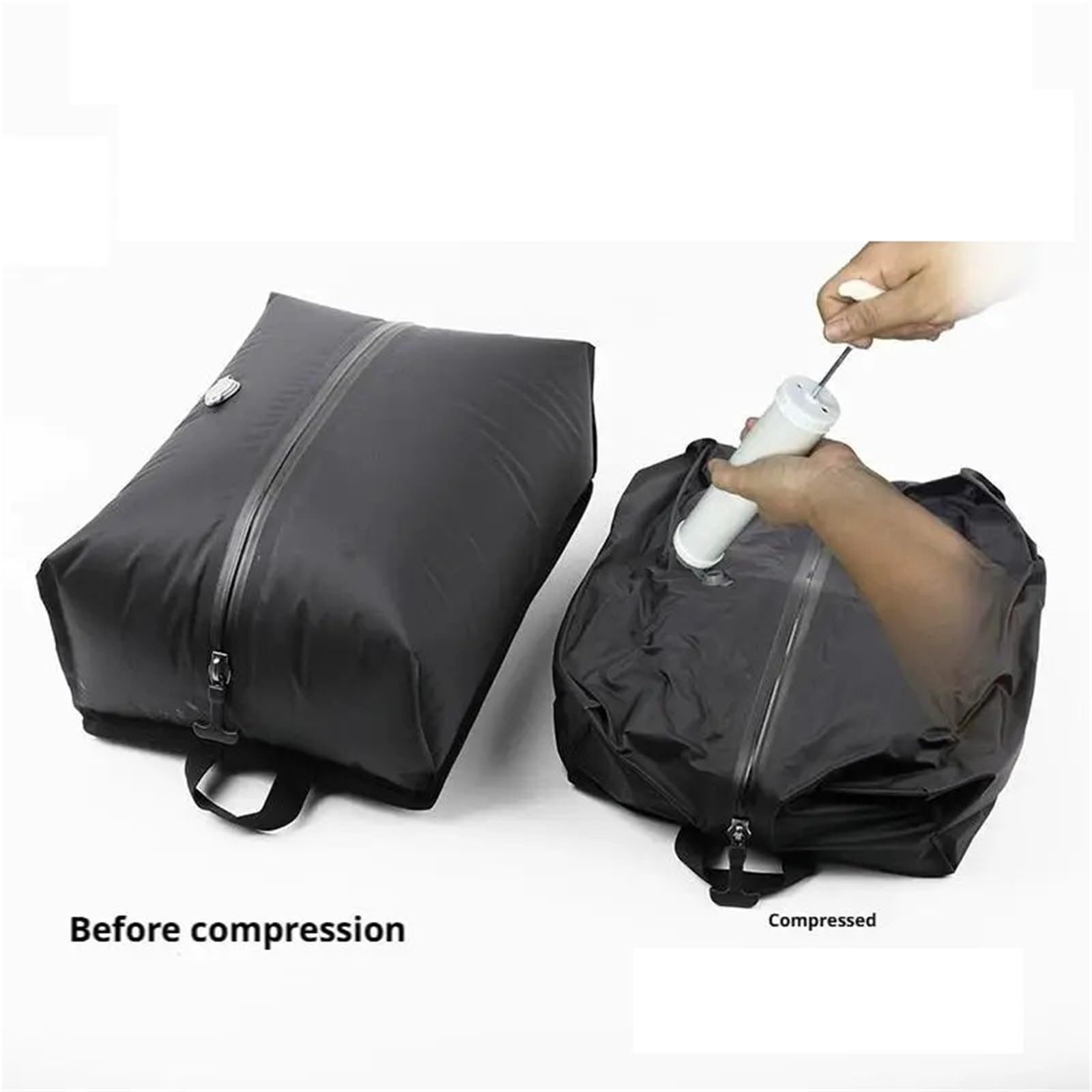 Bolsas de Compresión al Vacío Bolsas de compresión | For viajes, bolsas impermeables de almacenamiento al vacío for ropa, ahorrador de espacio con bomba manual(B)