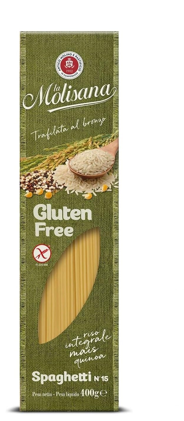 Italian Gourmet Spaghetti n.15 Pasta Senza Glutine, 20 x 400g | Aus Reis, Mais und Quinoa, glutenfrei, consistenza piena per primi piatti, Gesamtnettogewicht 8 kg + Kostenlos Polpa 400g