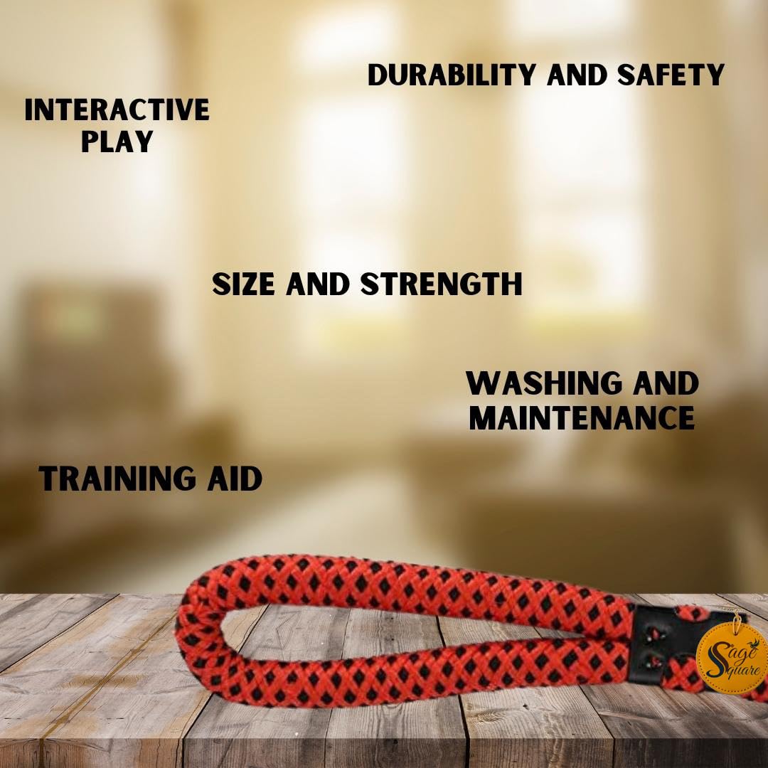 Sage Square Dog Training Rope & Leash with Strong Hook 15mm – Reflective Stitching, Durable & Versatile – Ideal for Medium & Large Dogs – Multi Size & Multi Colored (Random 15mm Large Dog) 2
