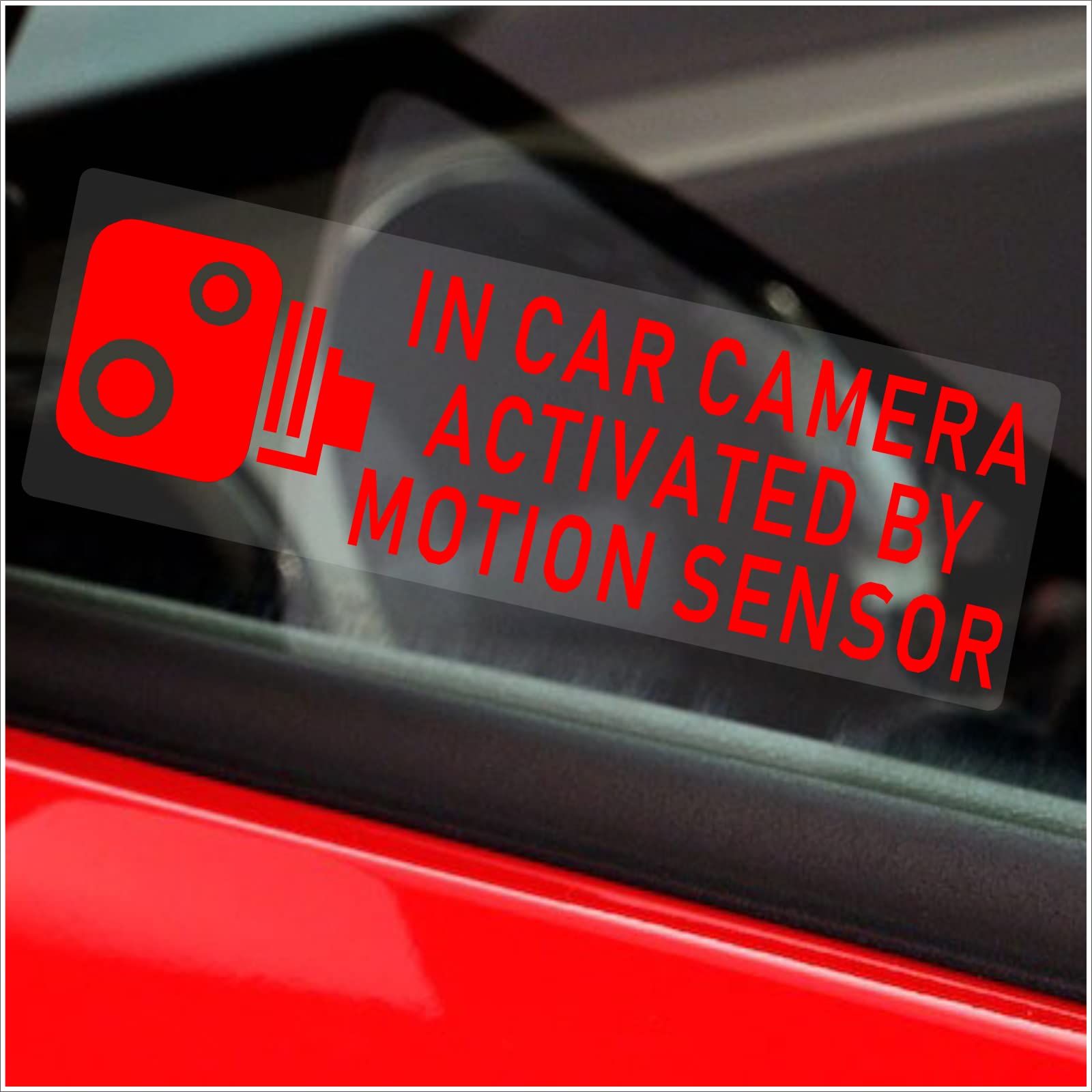 Platinum Place Red Print Onto Clear Backing 5 X Stickers In Car Camera Activated By Motion Sensor Signs Vehicle Security Warning Detection Cctv Car Van Truck Taxi Mini Cab Bus Coach Small 75X25mm Red Onto Clear C49
