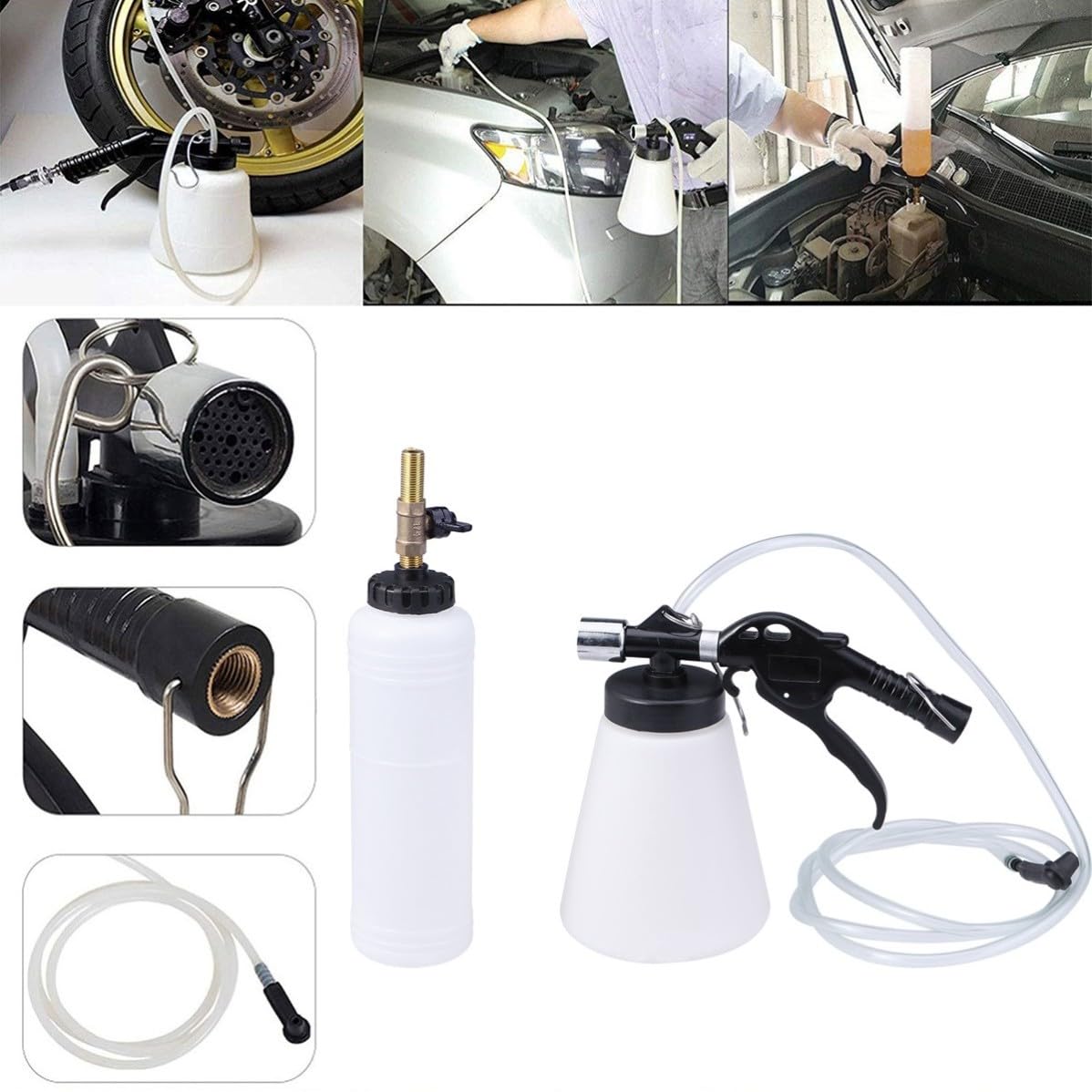 Kit para Purga Rápida y Limpia de Líquido de Frenos Gran Capacidad en Plástico, Adecuado para Taller y Sangrado de Frenos en Vehículos